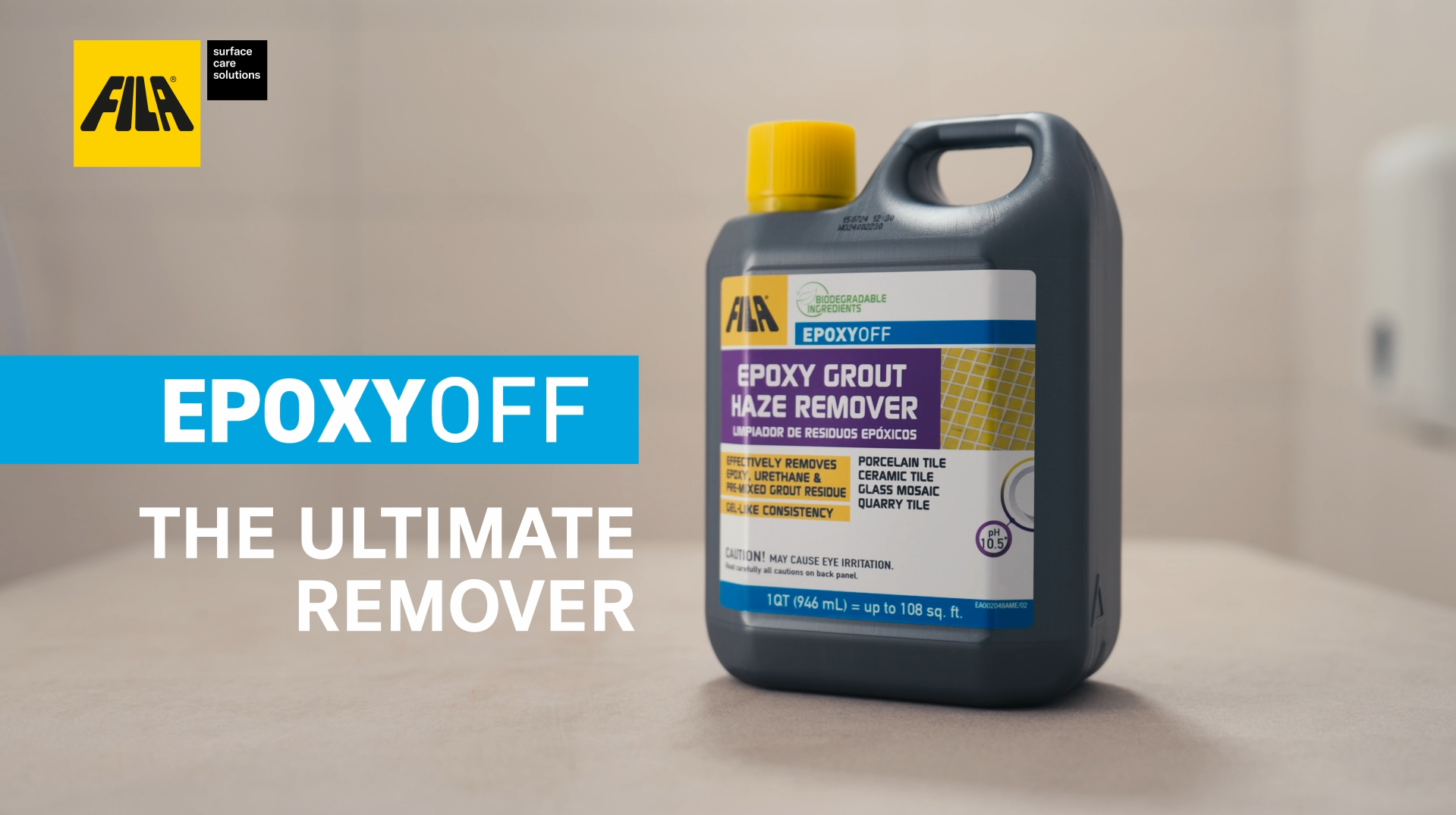 FILA EPOXYOFF, Epoxy Grout Haze Remover, Effectively Removes Epoxy