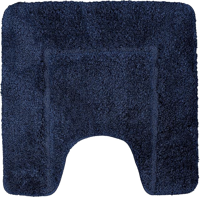 Velosso Super Soft Microfibre High Density Bath Mat Pedestal Mat Anti Slip Super Absorbent (50 x 50 cm Pedestal Mat, Navy Blue)