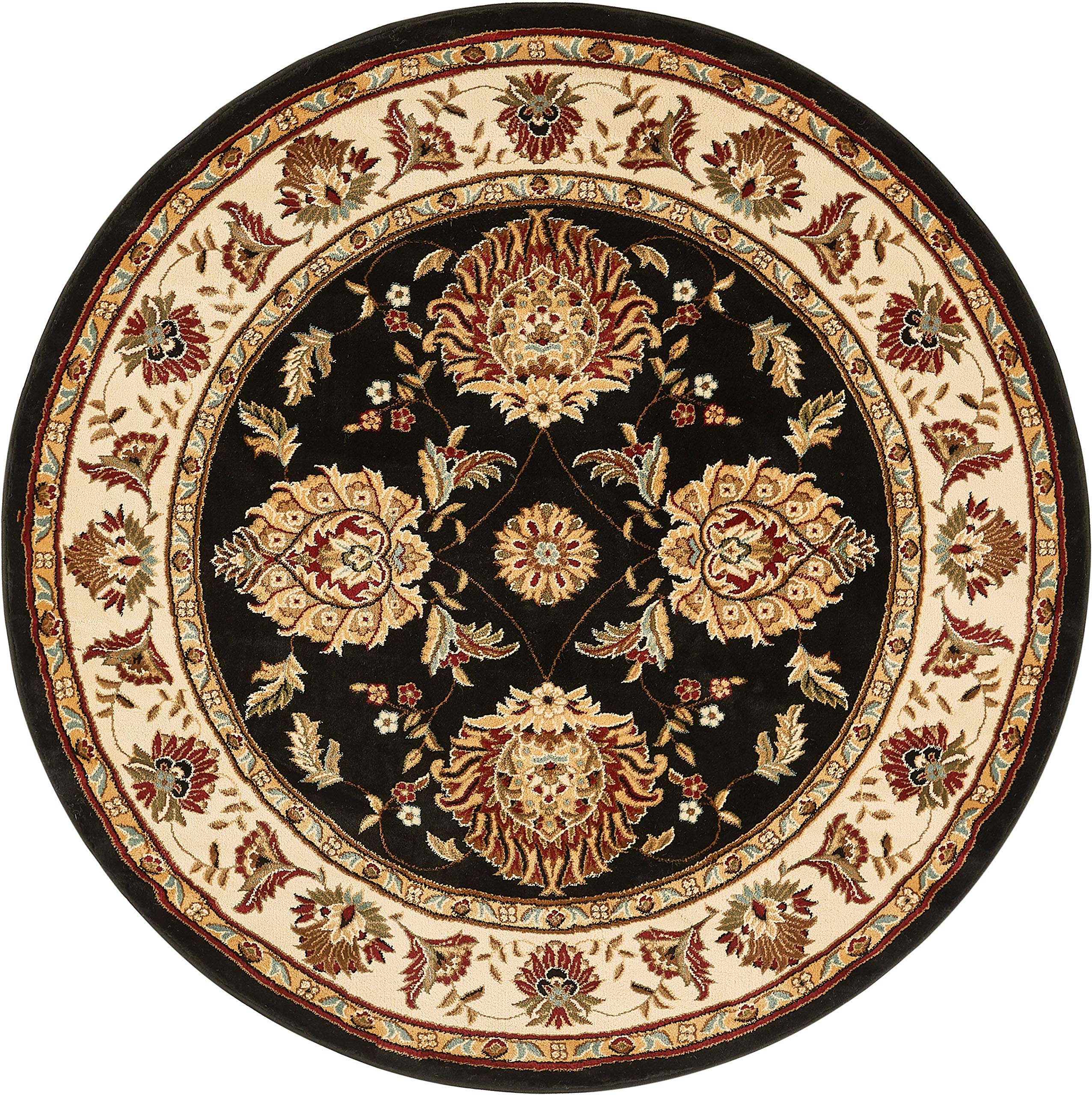Well Woven Sultan Sarouk Black Oriental 5 Round (5'3