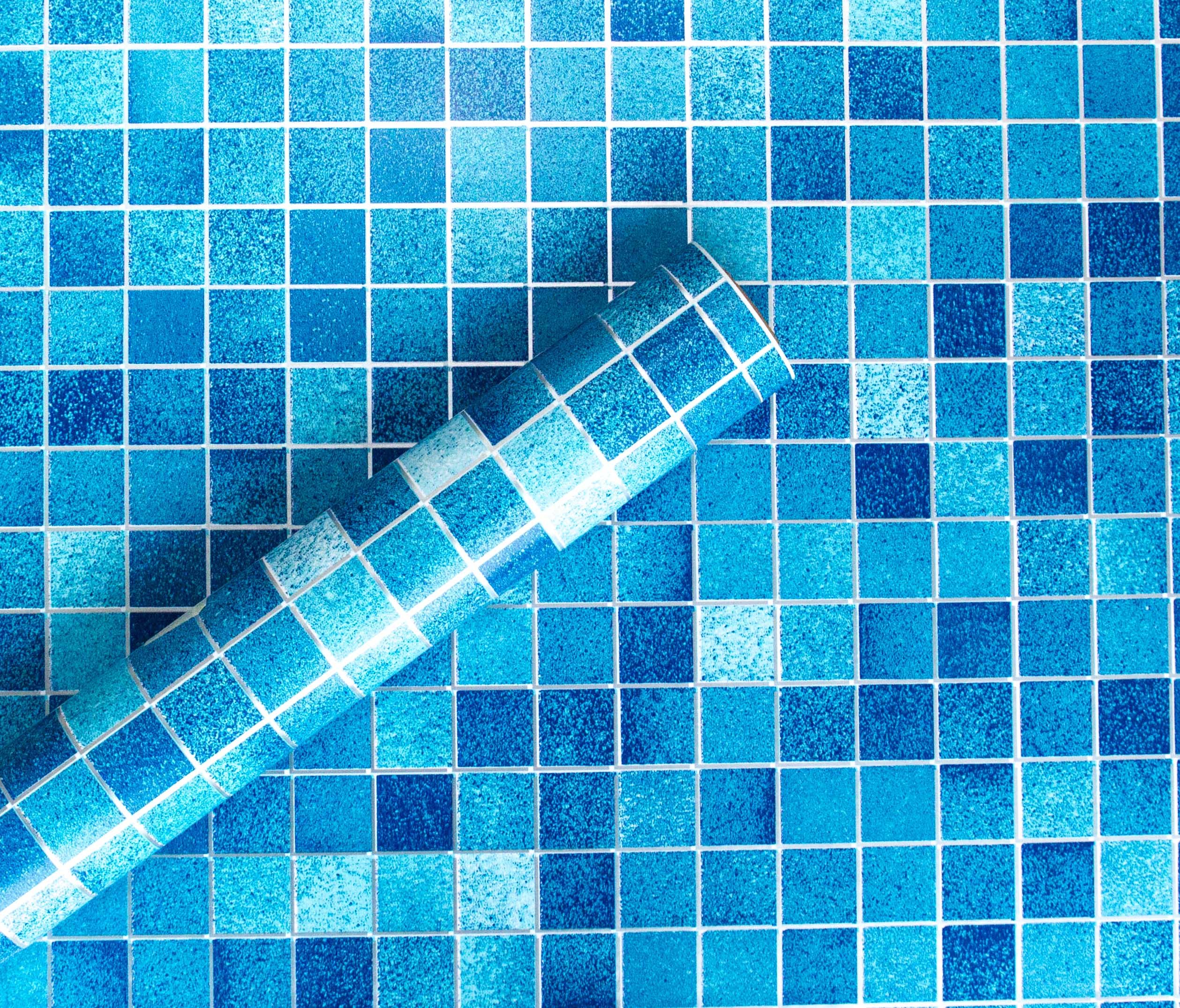 Decorato Blue 5M Mosaic Checkered Sticky Back Plastic Fablon Kitchen Bathroom Self Adhesive Pvc Tiles