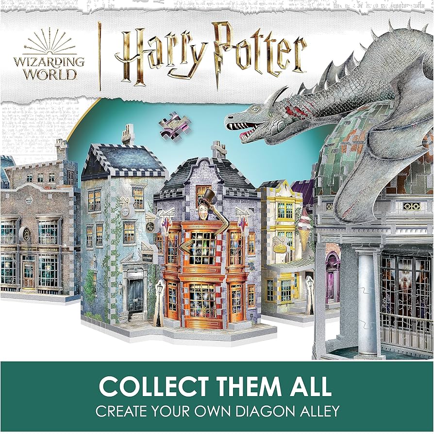 Harry Potter 3d Puzzle Diagon Alley Ollivanders And Scribbulus Wrebbit 295pc For
