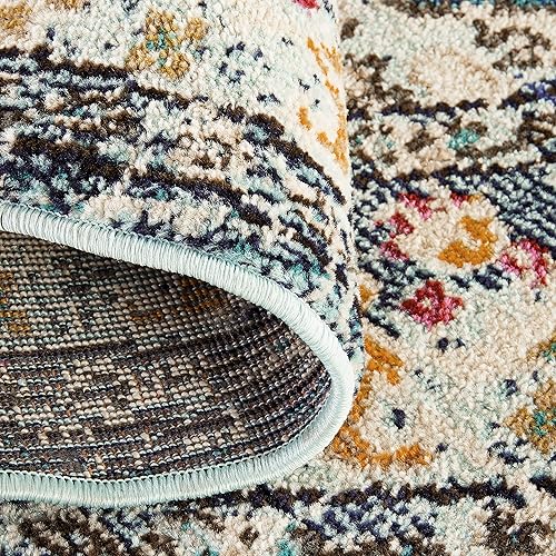 Miniatura 3 de Alfombra bohemia Safavieh estilo medallón antiguo colección Monaco MNC243N no suelta fibra resistente a las manchas ideal para comedor entrada