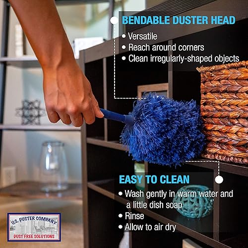 Miniatura 4 de Barra de extensión extensible de microfibra | Plumero de ventilador de techo de alcance de 20 pies | Poste telescópico de aluminio de 3 etapas de