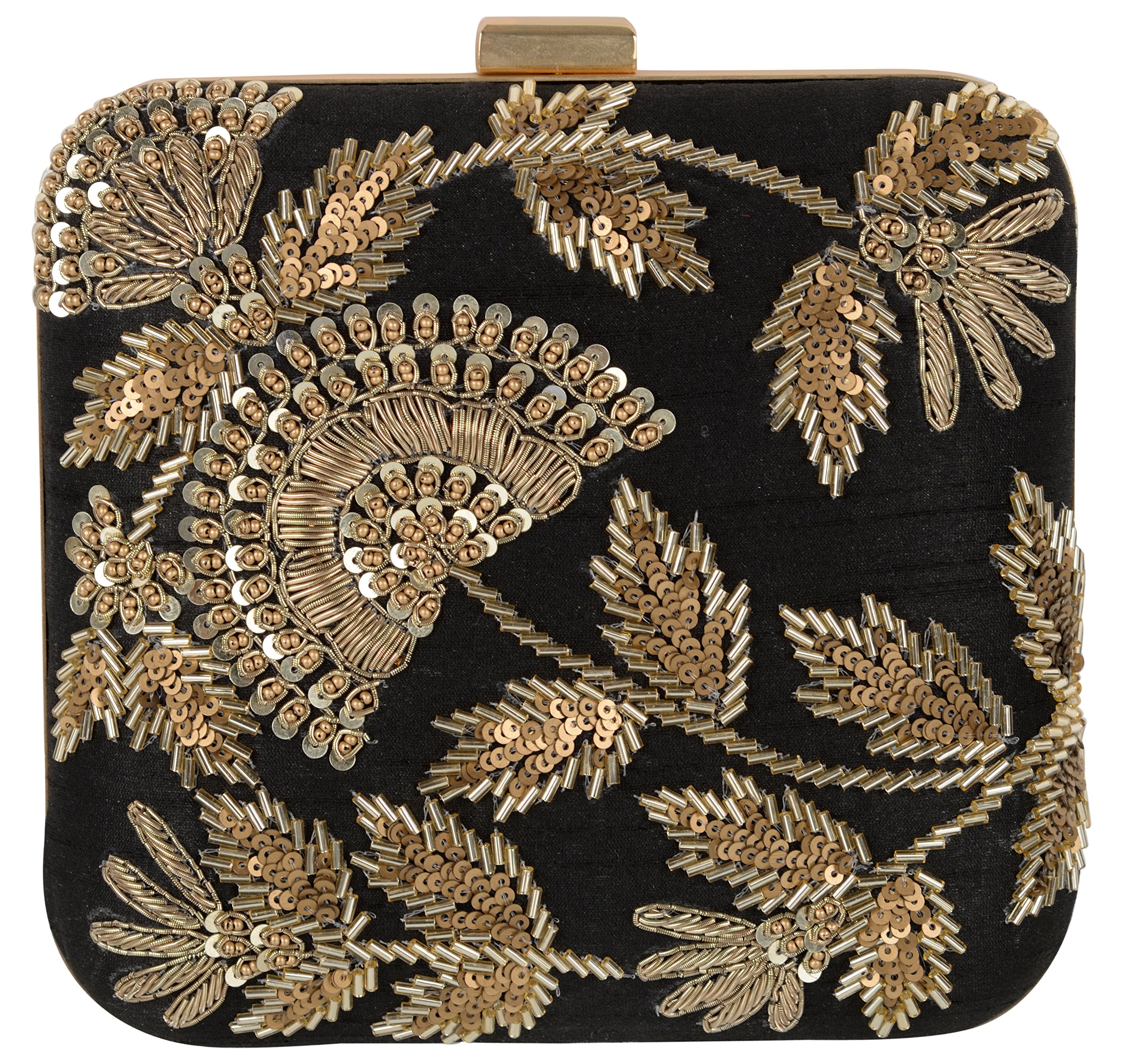 CRAFTZEN Attractive Embroidered Box Clutch Bag Purse For Bridal, Casual, Party, Wedding (B079Y63GZ9) Amazon Price History, Amazon Price Tracker
