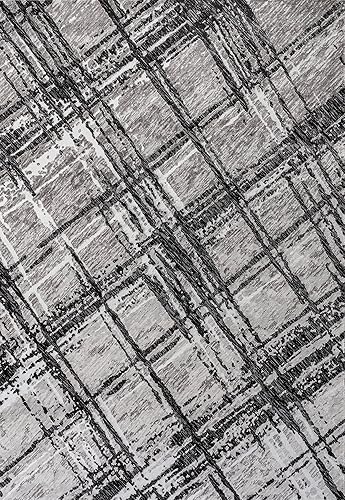 Miniatura 2 de Eyely ROS201D-4 - Alfombra de seda con diseño de orquídea de seda, moderna, abstracta, de transición, contemporánea, sólida y a rayas, para