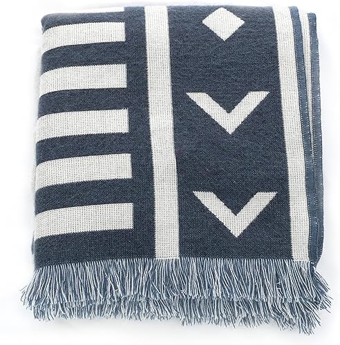 Miniatura 1 de Manta tejida bohemia de granja  Estilo decorativo azteca occidental moderno  Uso para sofá, exterior, interior, dormitorio, a rayas, estética y