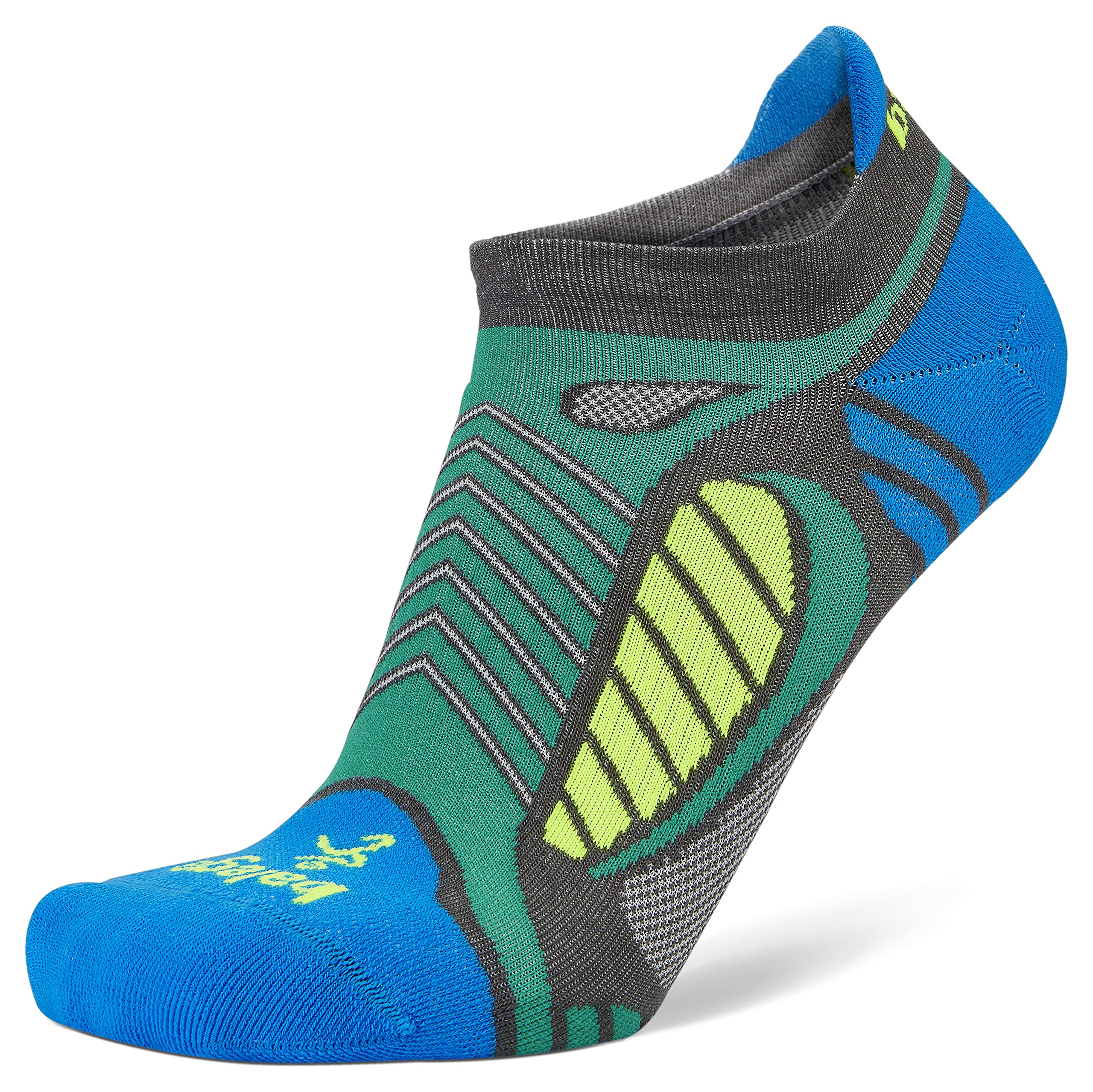 Balega Ultralight Lightweight Performance No Show Athletic Running Socks (1 Pair), Light Grey/Turquoise, X-Large, XL
