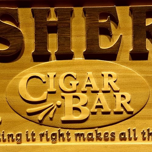 Miniatura 5 de wpa0076 - Letrero de madera grabado en 3D con nombre de bar de cigarros personalizado con nombre VIP, cueva de hombre, hogar, bar, habitación