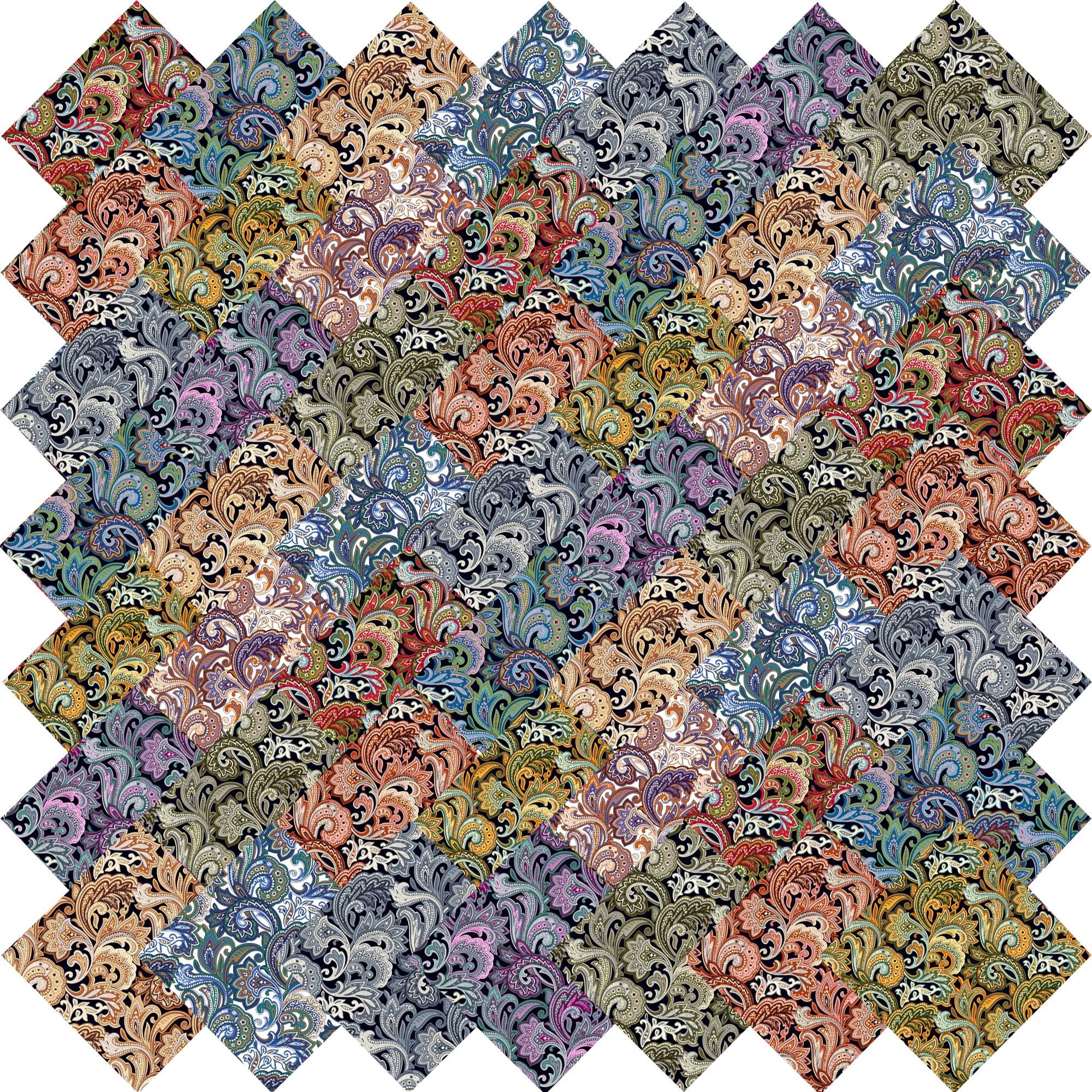 6 szt. wiązek z tkaniny Fat Quarters 45 cm x 56 cm bawełniana tkanina pikująca do szycia maski, wzór paisley