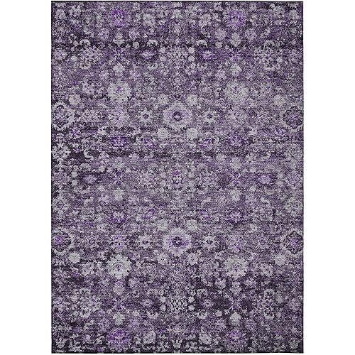 Addison Rugs Chantille ACN651 Purple 8' x 10' Indoor Outdoor Area Rug, Easy Clean, Machine Washable, Non Shedding, Bedroom, Living Room, Dining Room, Kitchen, Patio Rug