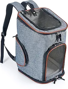 Pawfect Pets Pet Carrier Backpack for Cats and Toy Breed/Extra Small Dogs- Airline-Approved, Soft-Sided, Designed for Travel, Hiking, Walking & Outdoor Use