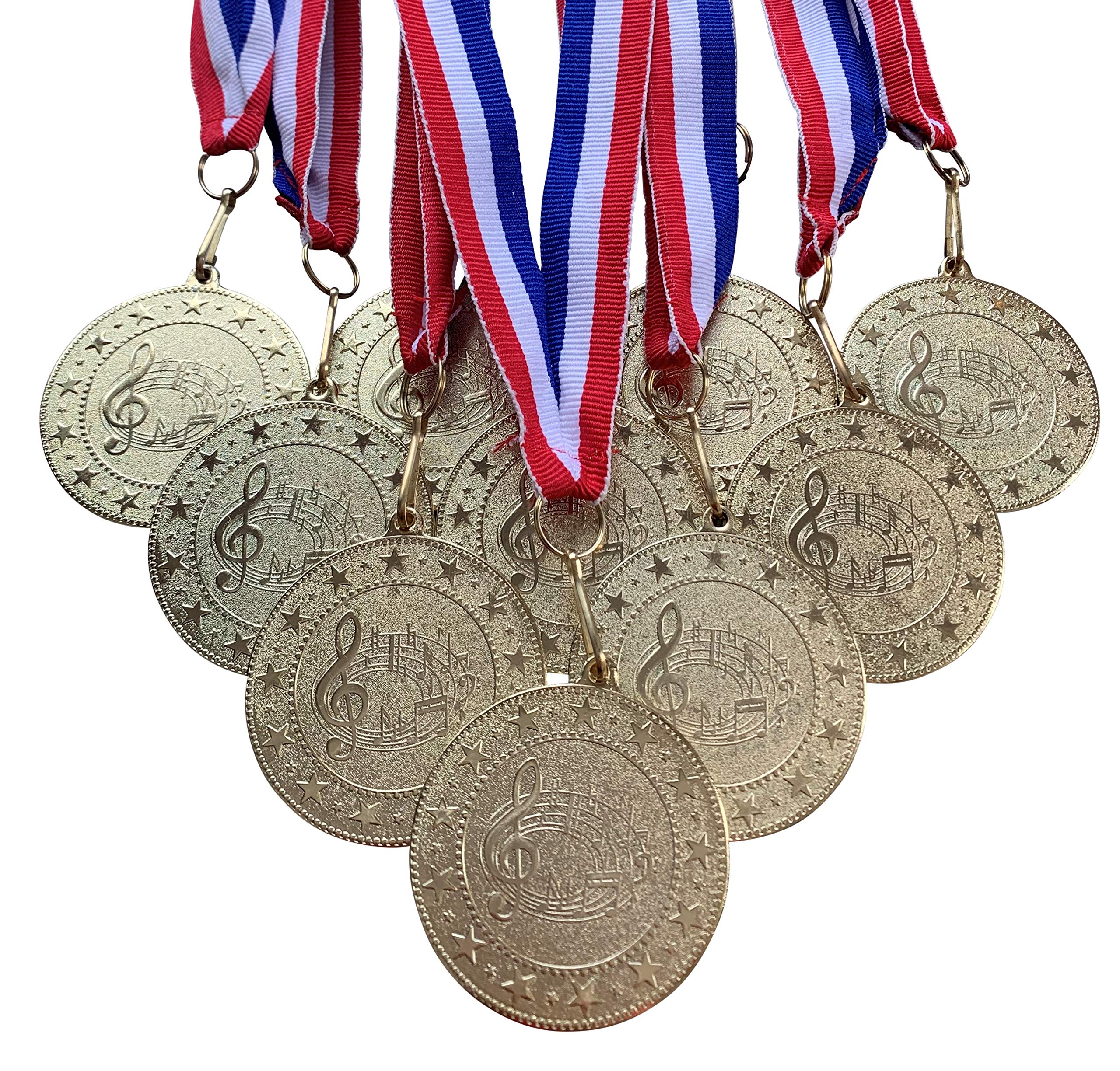 Buy Express Medals Various 10 Pack Styles of Music Award Medals with Neck Ribbons Trophy Award