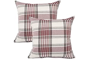 YOUR SMILE Retro Farmhouse Buffalo Red Plaid Pillow Covers