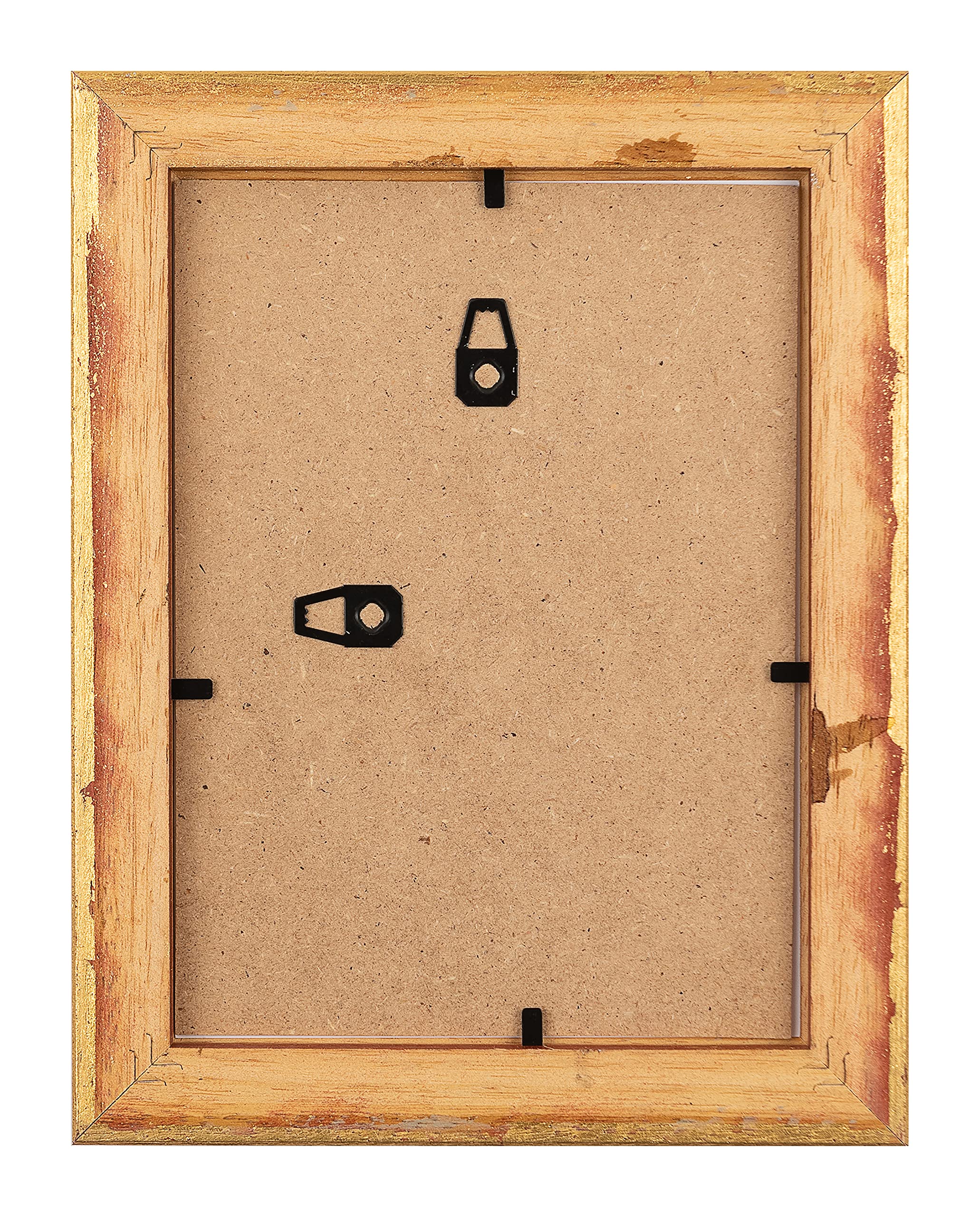 Wallazz Cornice Portafoto in Legno Pregiato - Made in Italy - Vetro Sintetico Infrangibile Crilex - Disponibile in Diverse Varianti - Design Italiano e Qualità Artigianale,40x60cm Foglia Oro