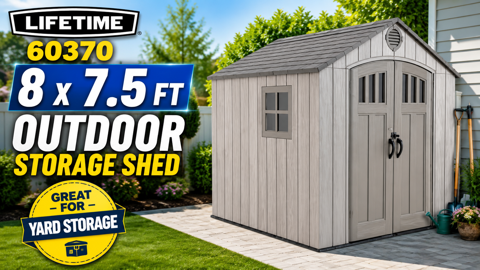 Amazon.com : Lifetime LFT60370 8 x 7.5 ft. Outdoor Storage Shed