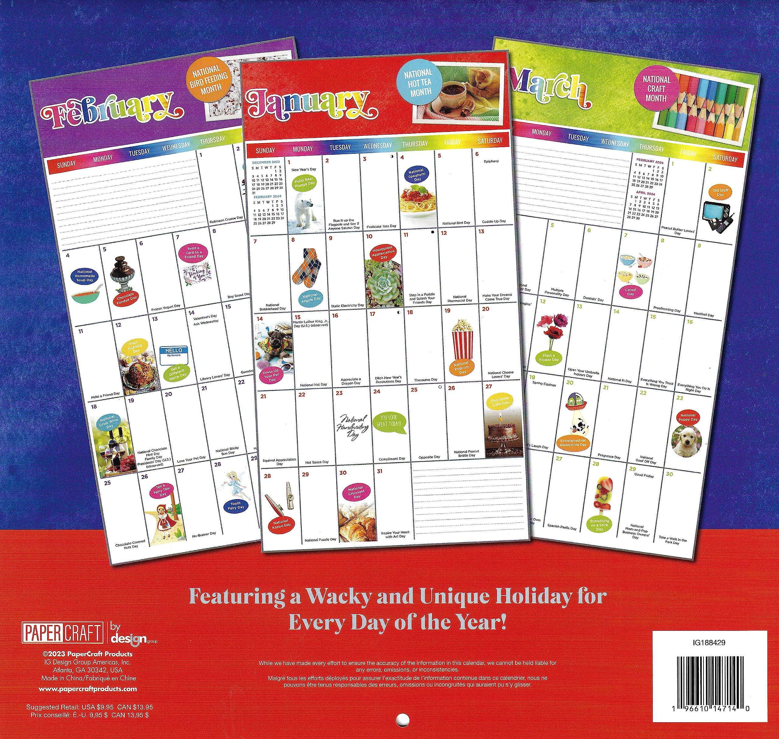 Amazon.com: A Holiday Every Day 2024 Full Size Wall Calendar for Planning,  Scheduling, and Organizing : Office Products