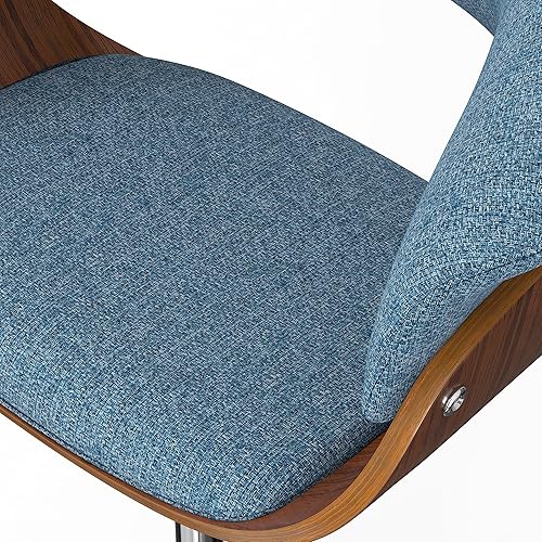 Miniatura 132 de SIMPLIHOME Lowell Taburete de bar giratorio ajustable, silla tapizada de metal de 33 pulgadas de altura del asiento en tela de aspecto de lino gris