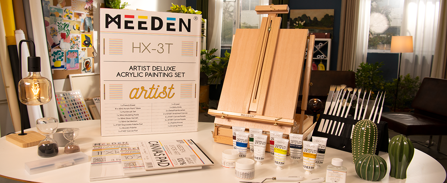 Amazon.com: MEEDEN Art Set with French Easel for Professional