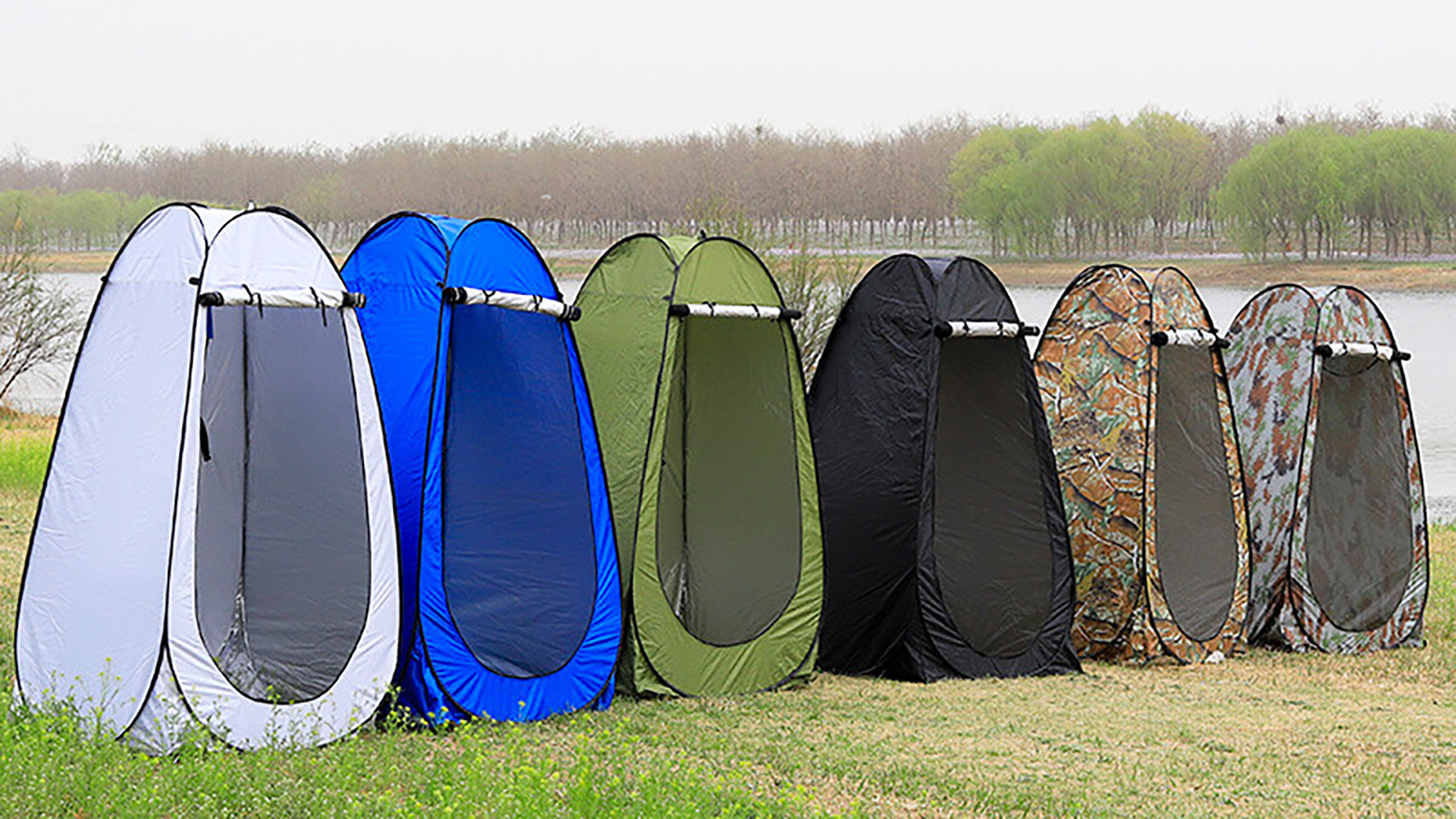 OFCASA Shower Tent, Pop Up Tent for Camping Toilet & Outdoor Changing & Portable Shower, Instant Setup Lightweight Foldable with Carry Bag for Camping & Beach (Blue) miniatura 7