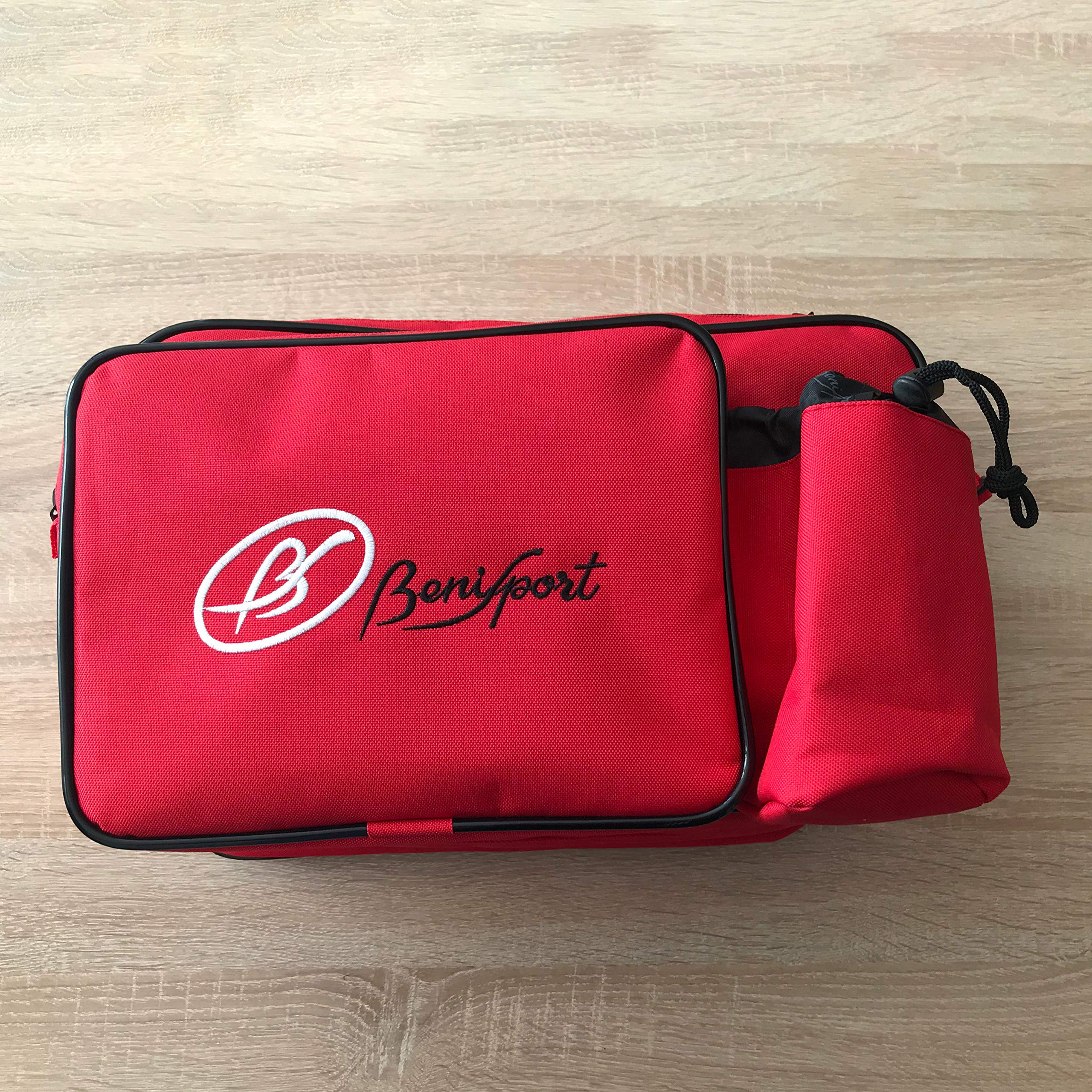 BENISPORT Bolsa de Deporte pequeña Color Rojo - Bolsa de Gimnasio con Porta Bebidas