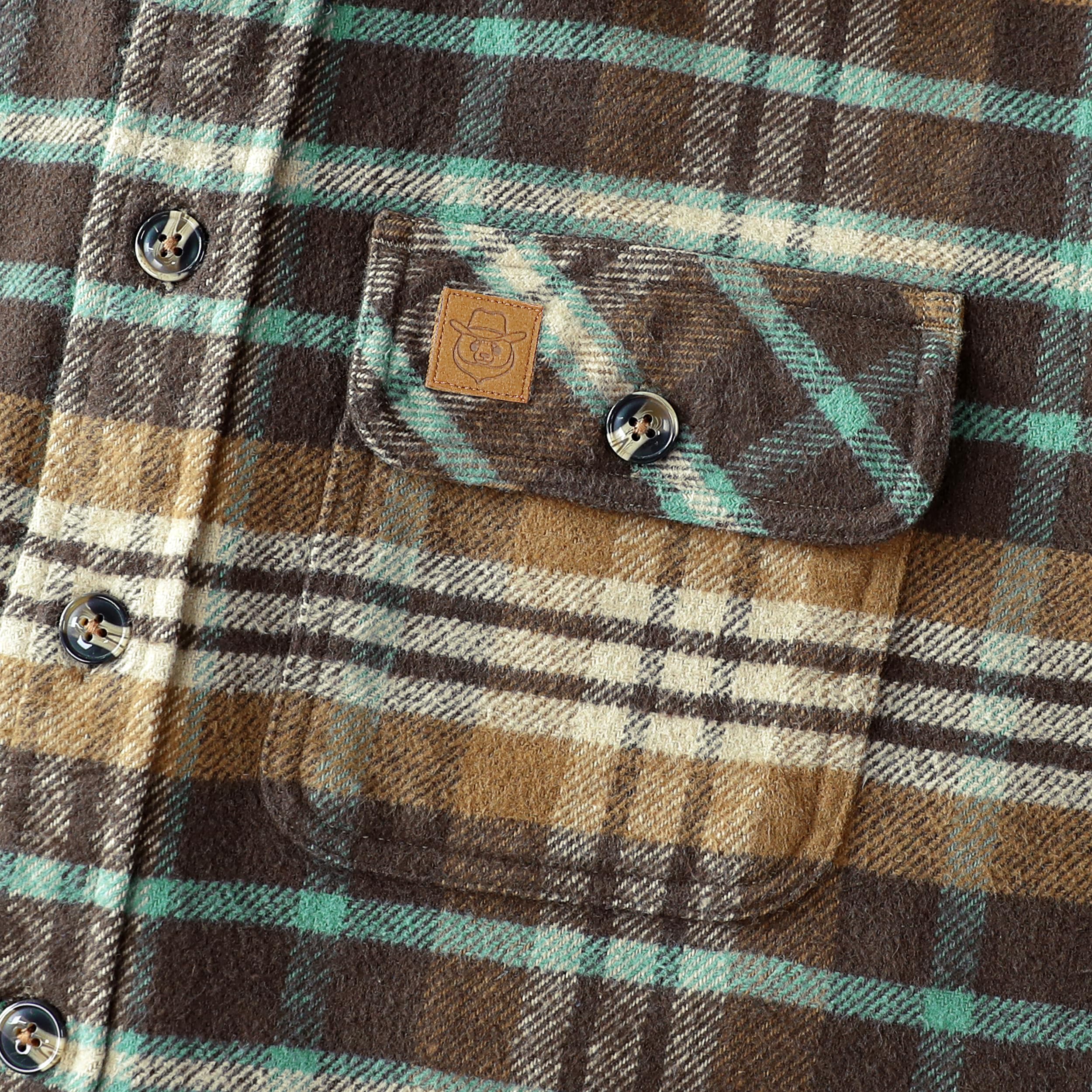 Dubinik® 13 oz Ultra Pesada Camisa Franela Hombre Cuadros, Algodón Puro | Vintage, Manga Larga, Gruesa y Térmica, Termico, Casuales, Leñador, Cuadros, Casual, Exterior, Bolsillo en el pecho