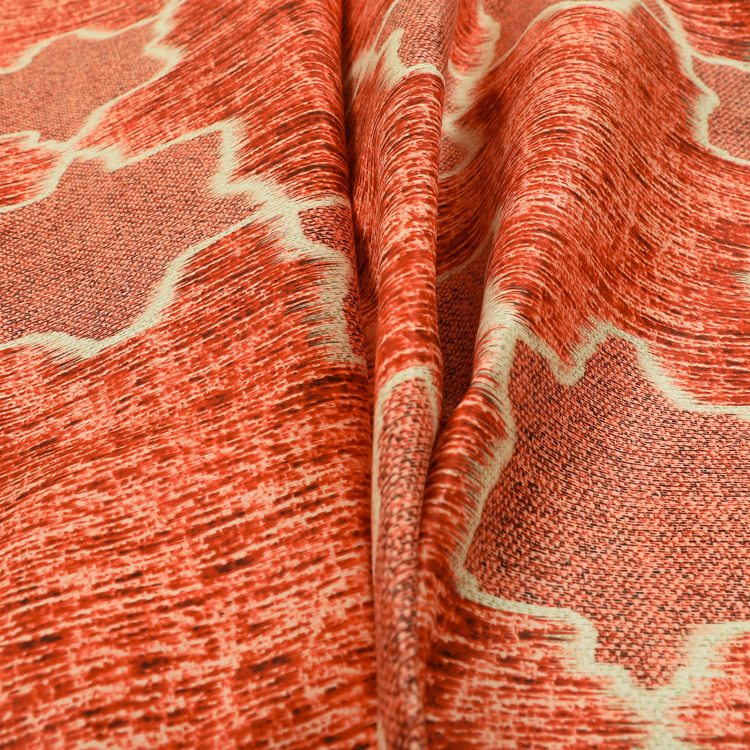 Redbrick Mill Fabrics Flame Retardant Red Colour Star Funky Modern Pattern Velour Velvet Furnishing Upholstery Fabric (Per Metre) โ image 1