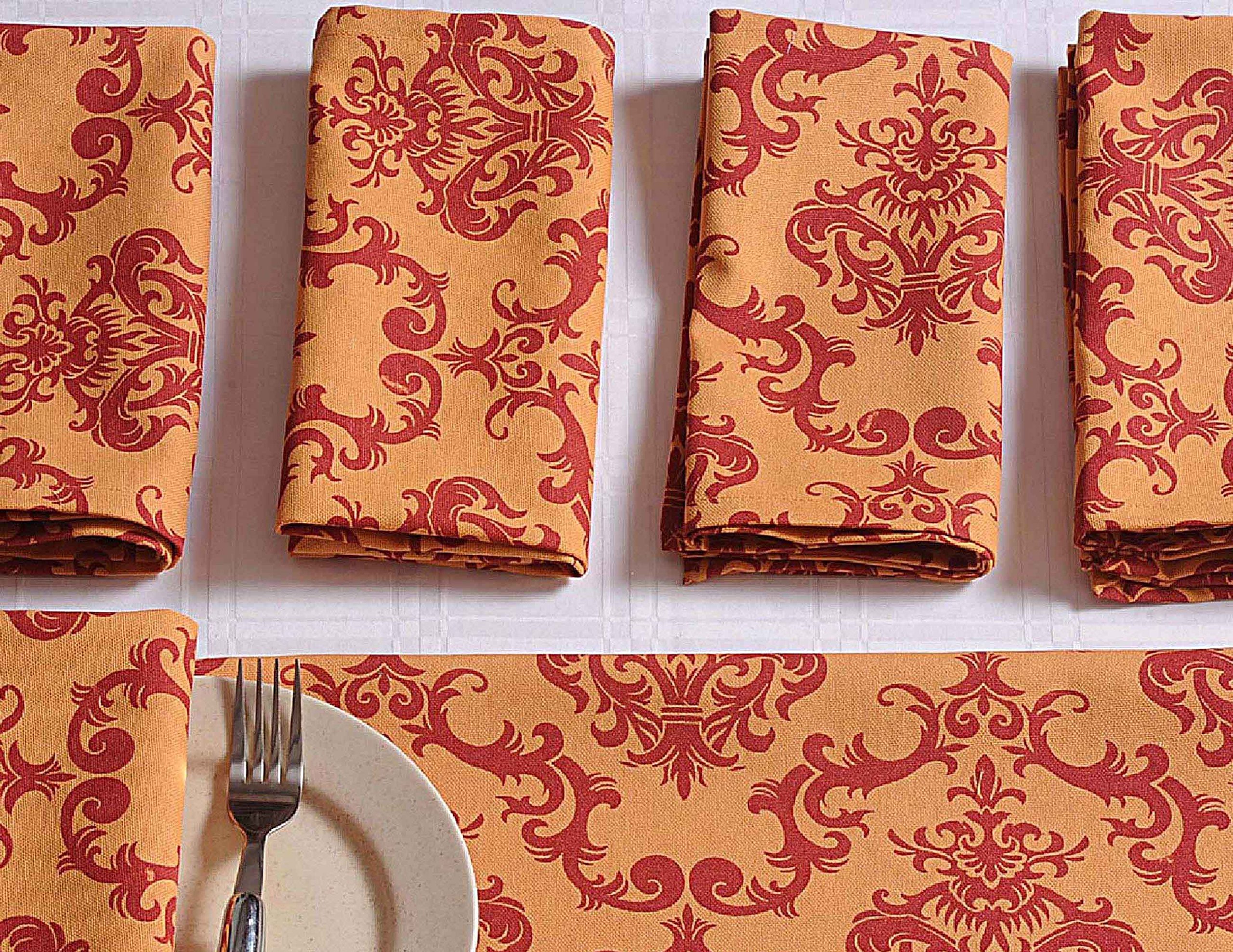 Buy Damask Pattern 22X22 Dinner Dining Table Napkins Set of ...