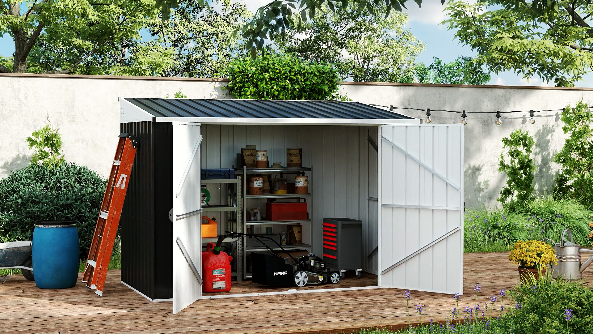 Amazon.com : DWVO Outdoor Storage Shed, Waterproof Metal Garden