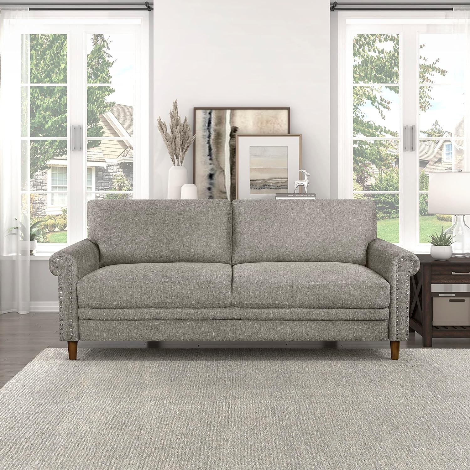 Lexicon Kerman Living Room Sofa, Grayish Brown Home & Kitchen