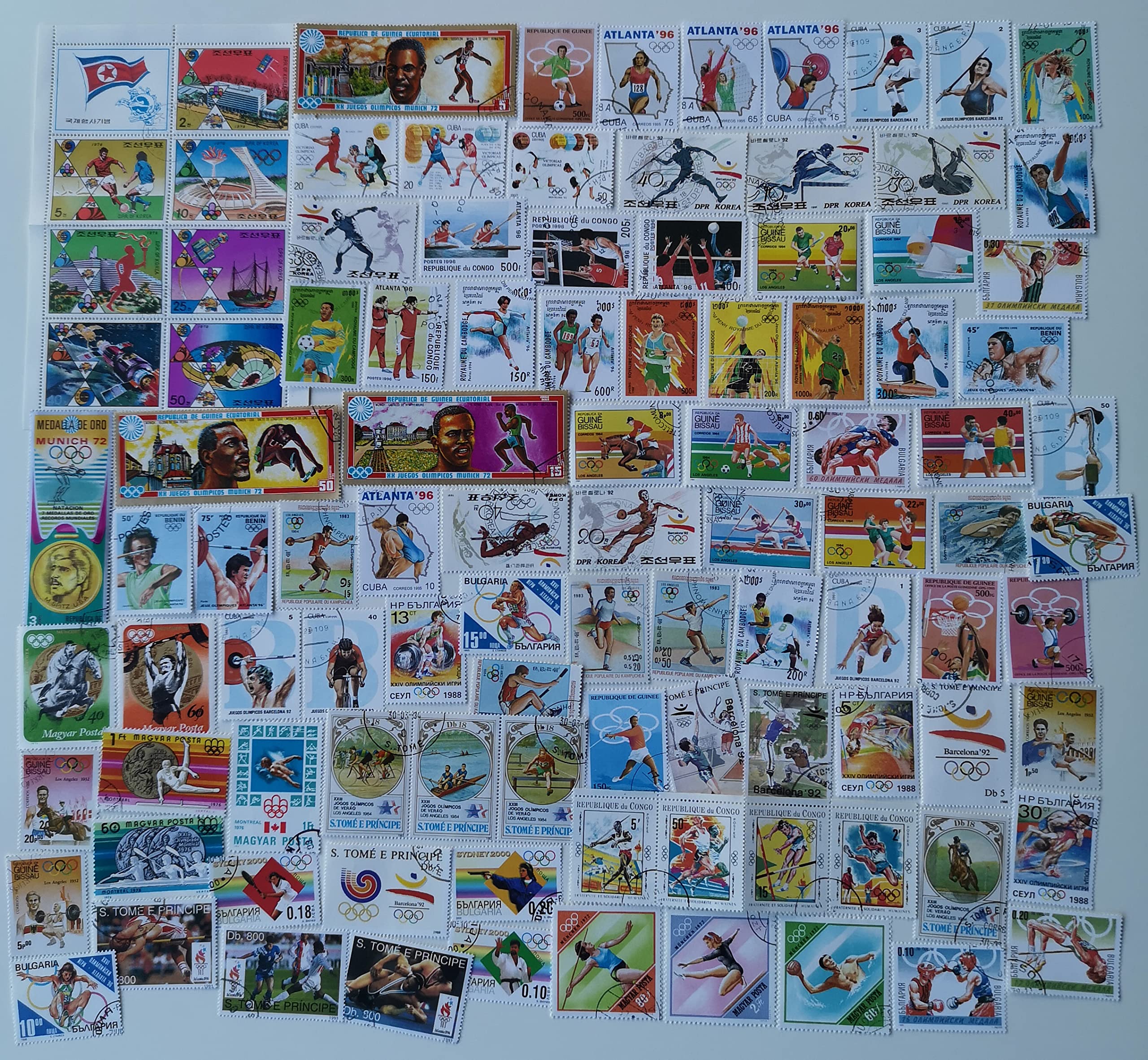 100 Different Summer Olympics Stamps Collection (Stamps for Collectors)