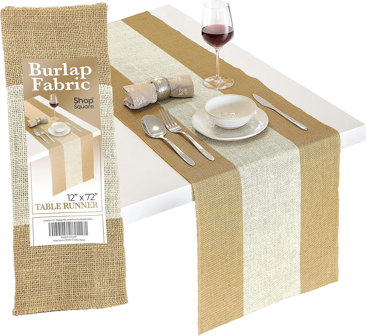 Burlap Table Runner, 12 x 72 Inch Outdoor Table Runner, Rustic Burlap Table Runner, Fall Table Runner, Jute Table Runner, Farmhouse Decor, Natural Color Edge 12 x 72 Inch Natural Color Edge