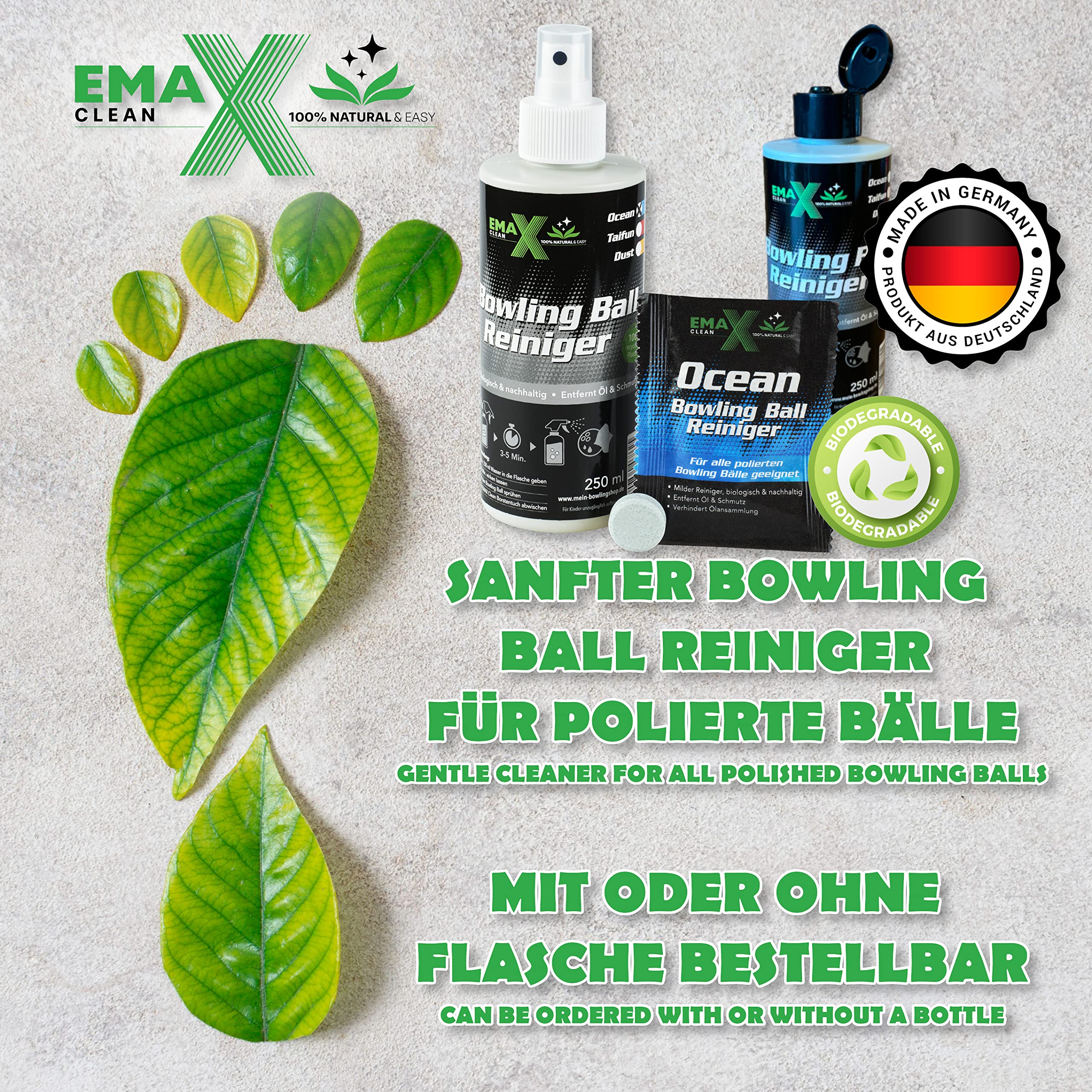 Ocean | Nettoyant pour boules de bowling pour boules polies | Nettoyage efficace des boules de bowling | Nettoyant pour balles en forme de tabulation | Fabriqué en Allemagne