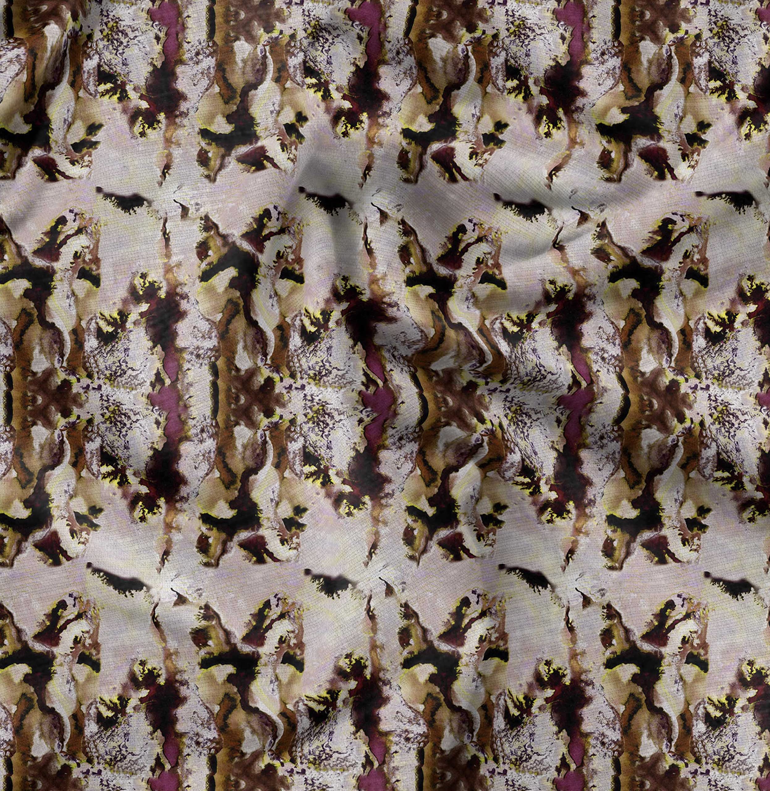 Soimoi Purple Viscose Chiffon Fabric Abstract Tie-Dye Print Fabric by Meter 42 Inch Wide