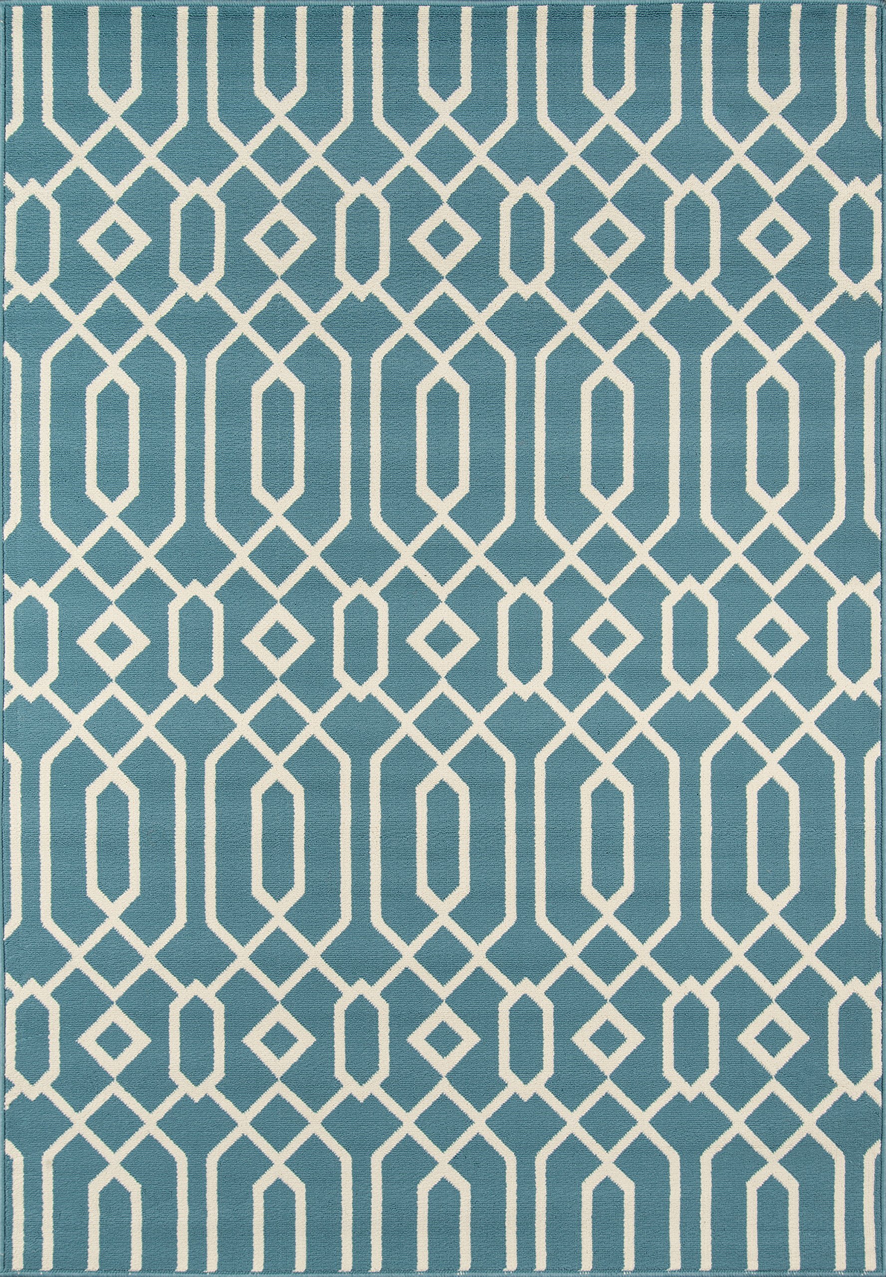 Momeni Rugs , Baja Collection Contemporary Indoor & Outdoor Area Rug, Easy to Clean, UV protected & Fade Resistant, 5'3" x 7'6", Blue