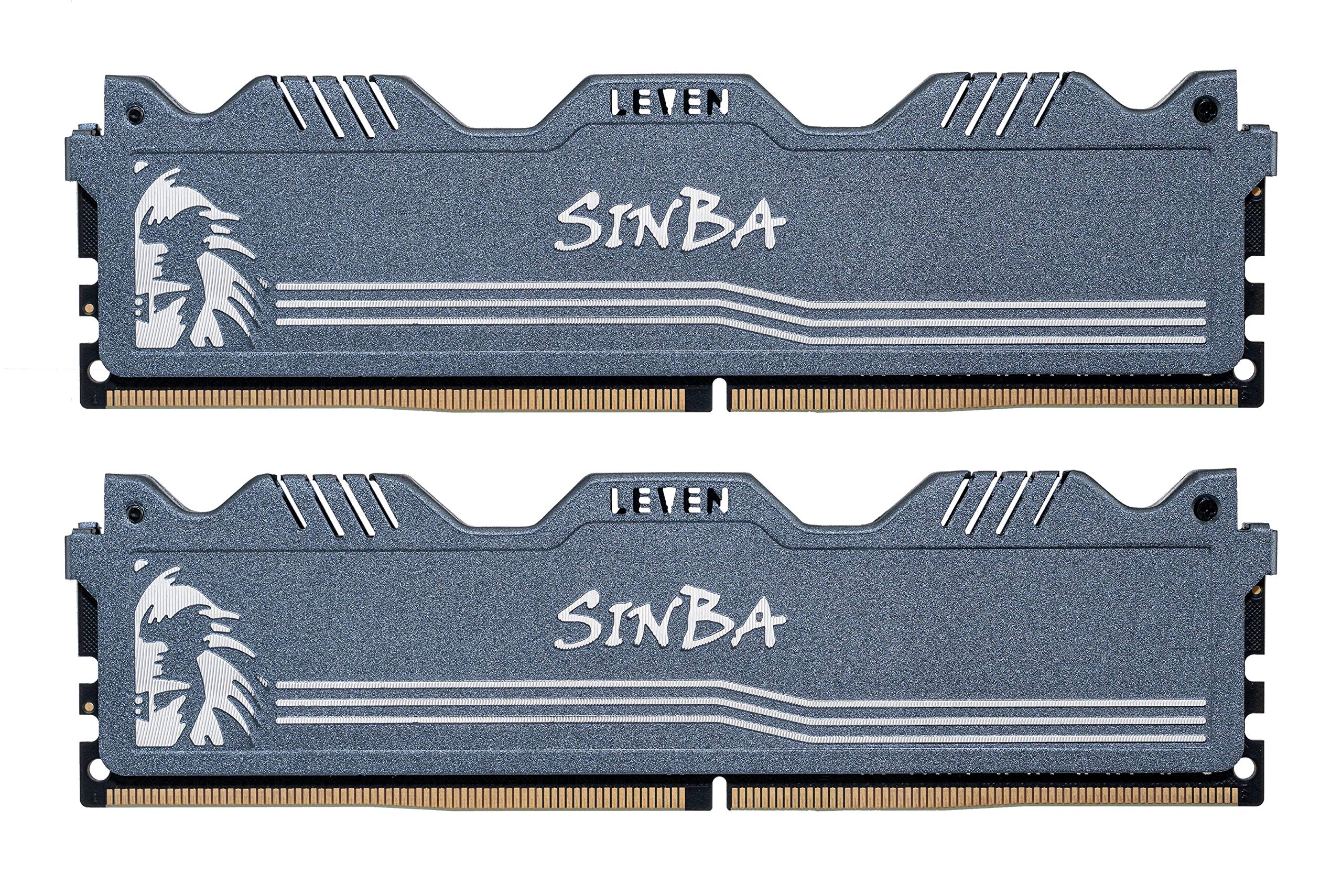 LEVEN SINBA 16GB KIT (8GBx2) DDR4 3000MHz PC4-24000 288-Pin U-DIMM CL16 XMP2.0 Overclocking Gaming RAM Desktop Memory Module- Gray (JROC4U3000172408G-8Mx2)