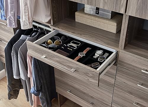 Miniatura 3 de ClosetMaid SuiteSymphony - Organizador de terciopelo, cajones para collares, aretes, pulseras, relojes, anillos, 21.7 pulgadas de ancho, negro de