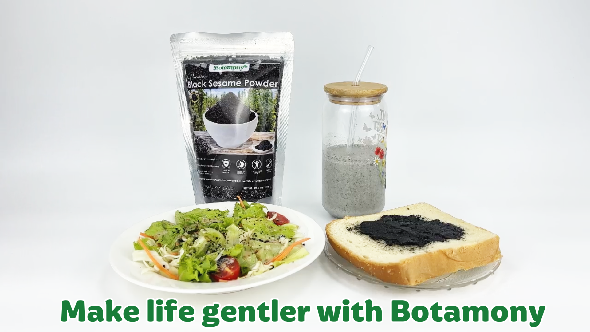 Amazon.com : BOTAMONY Black Sesame Powder 12.3oz, Vegan Gluten