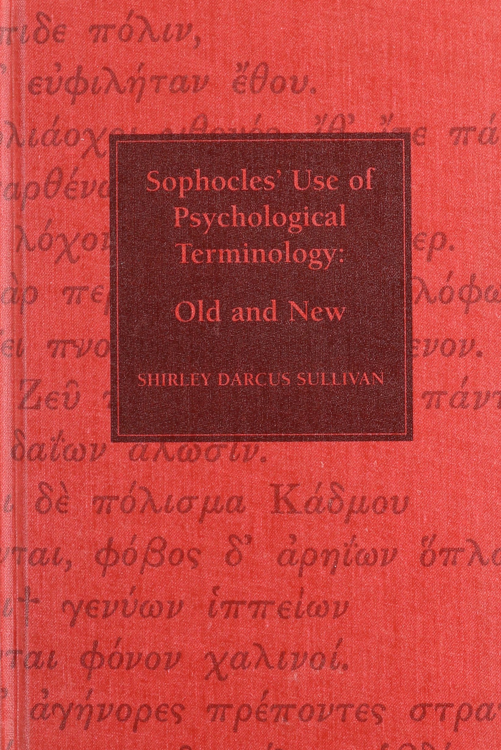 Buy Sophocles, Use of Psychological Terminology: Old and New — BookShops.in