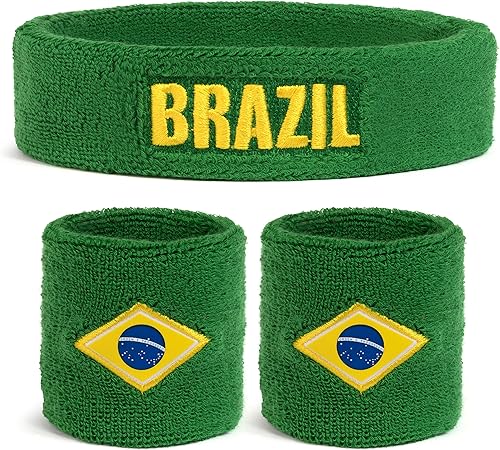 Suddora Juego de diadema y pulseras de campo (incluye 2 muñecas y 1 banda para el sudor)