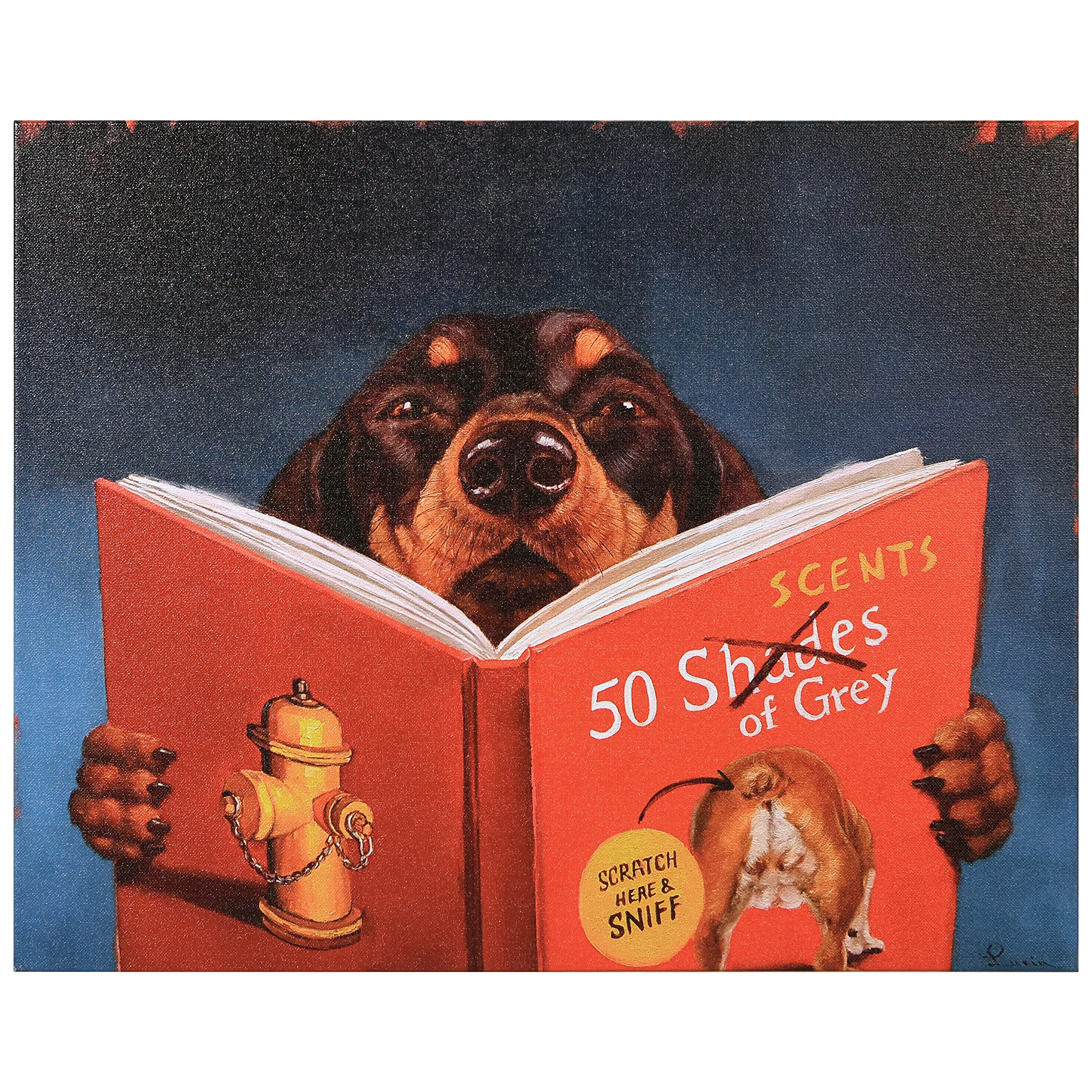 Empire Art Direct 50 SCENTS of Grey Dog Wall, Graphic Art Print on Wrapped Canvas Contemporary,Ready to Hang,Living Room,Bedroom Office, 20 x 2 x 16