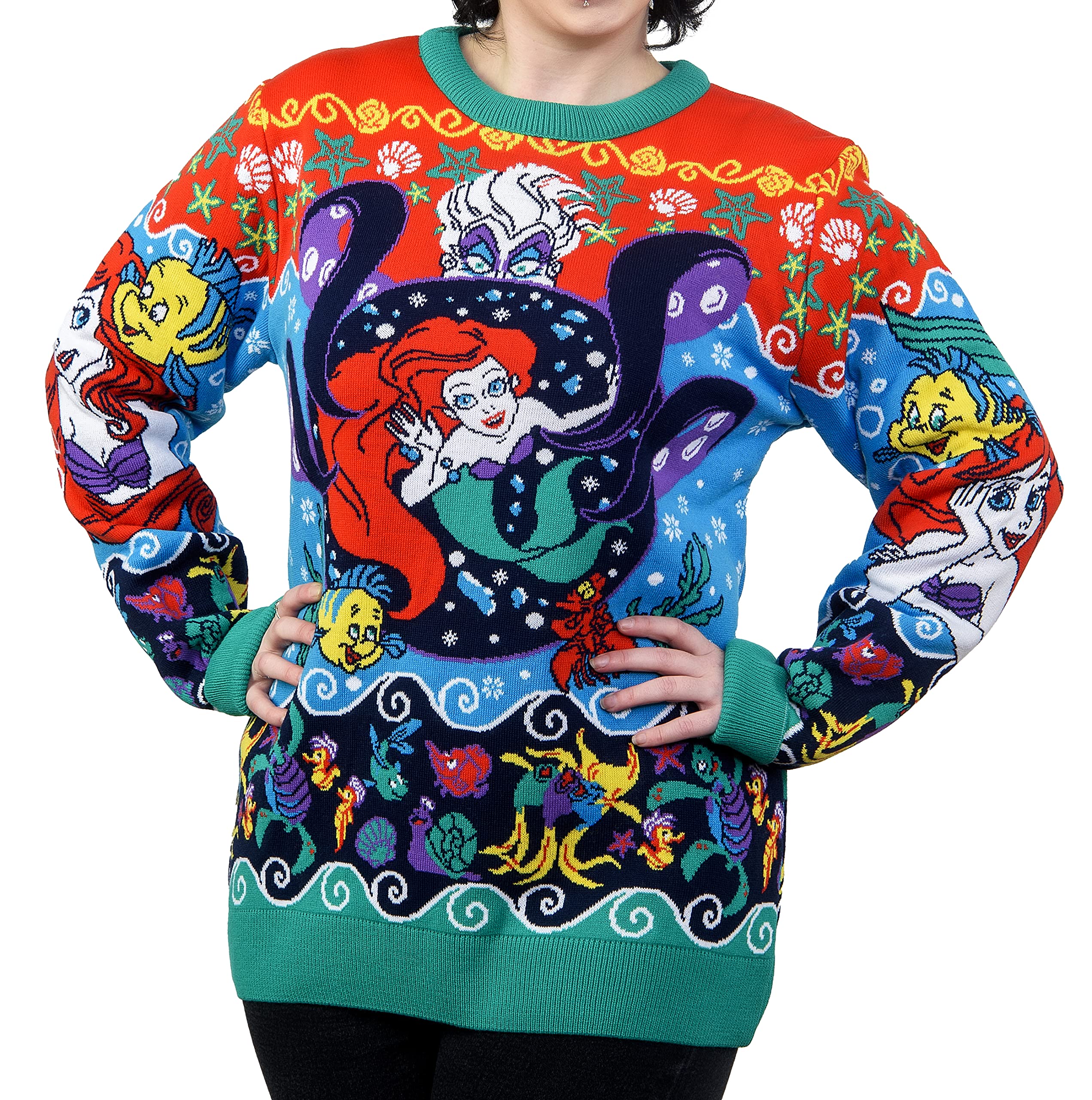 Merchoid The Little Mermaid Christmas Jumper for Women and Men Gift (Size: XS)