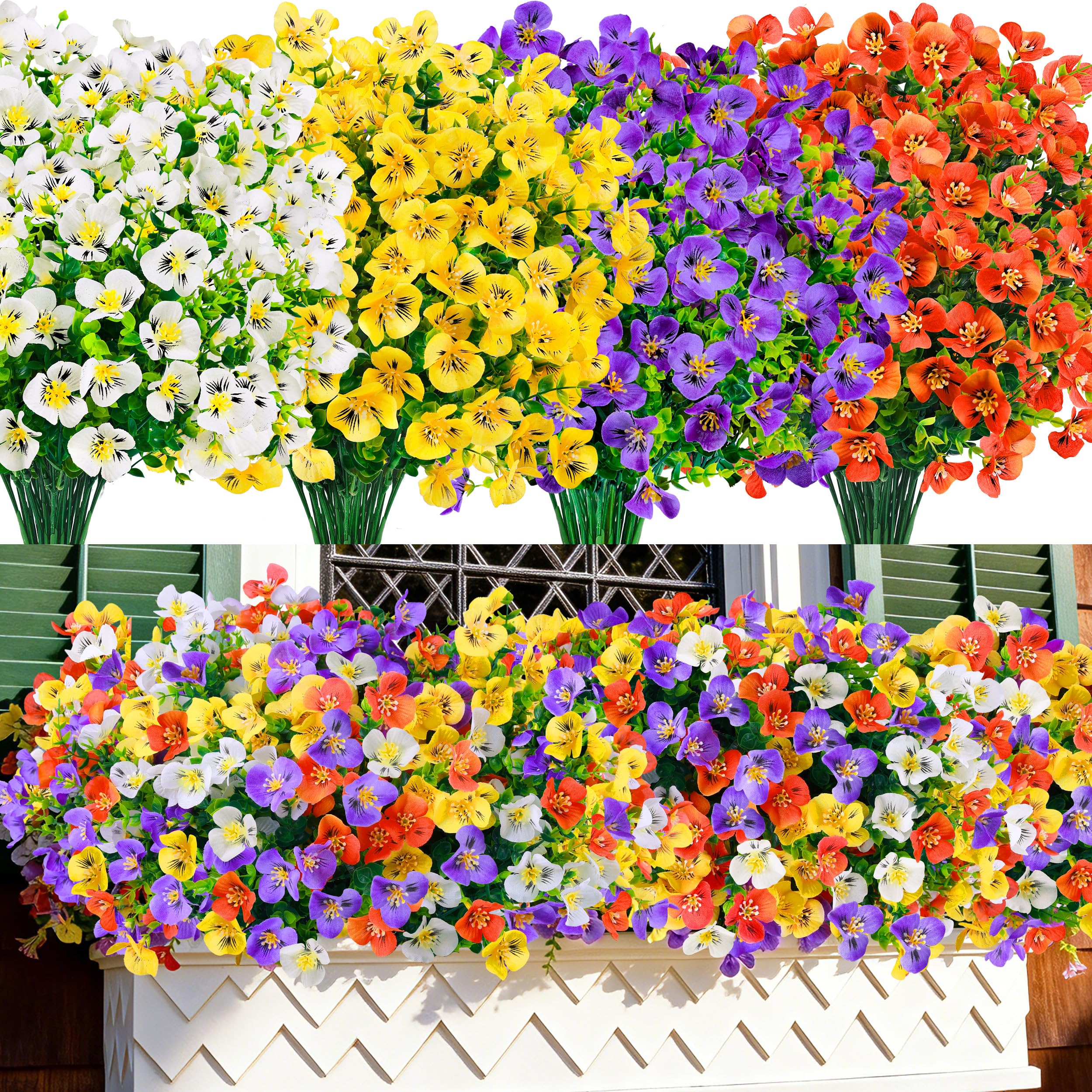 Der Rose 24 Bundles Artificial Pansy Flowers
