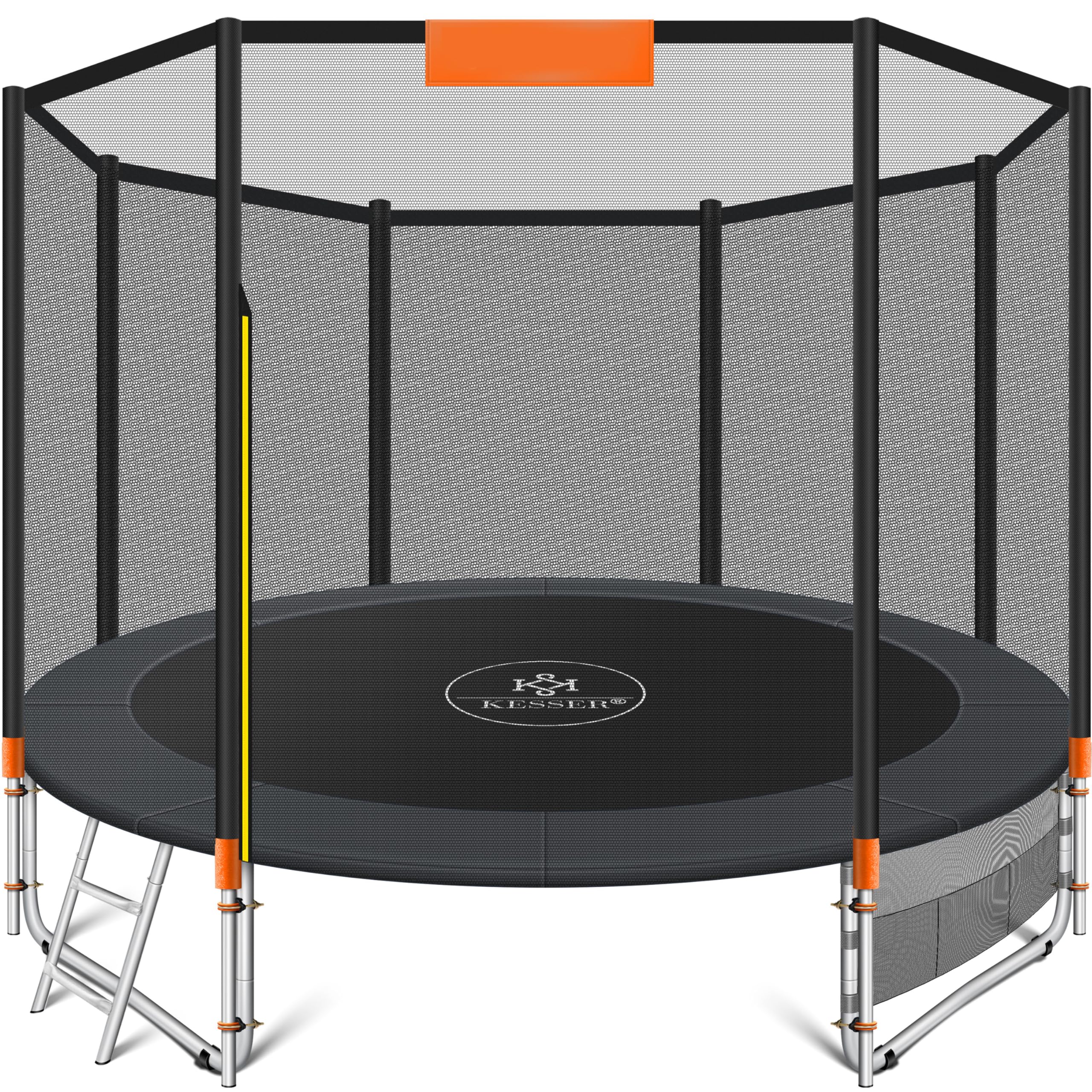 KESSER® Trampolin Outdoor Ø 244/305/366/427 cm Komplettset mit Sicherheitsnetz, Leiter & Seitentasche und Montagezubehör | Kindertrampolin Gartentrampolin Belastbarkeit 150 kg