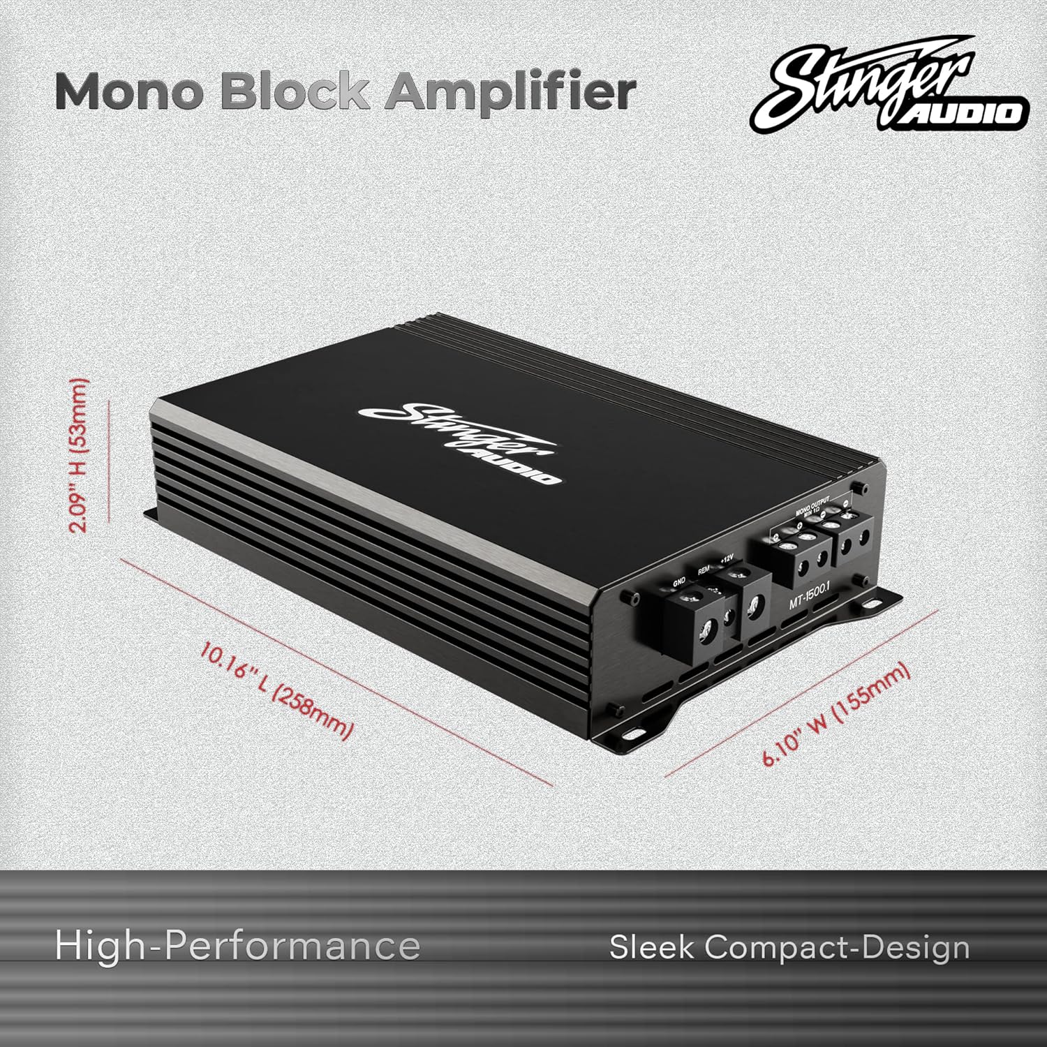 Monoblok STINGER Audio MT15001 Ampživější rozměry