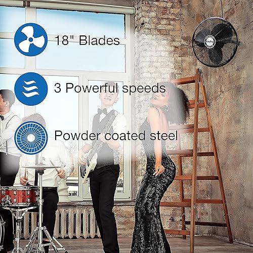 Miniatura 4 de Air King 9318 Ventilador de montaje industrial de alta velocidad para montar en diferentes superficies 18 pulgadas