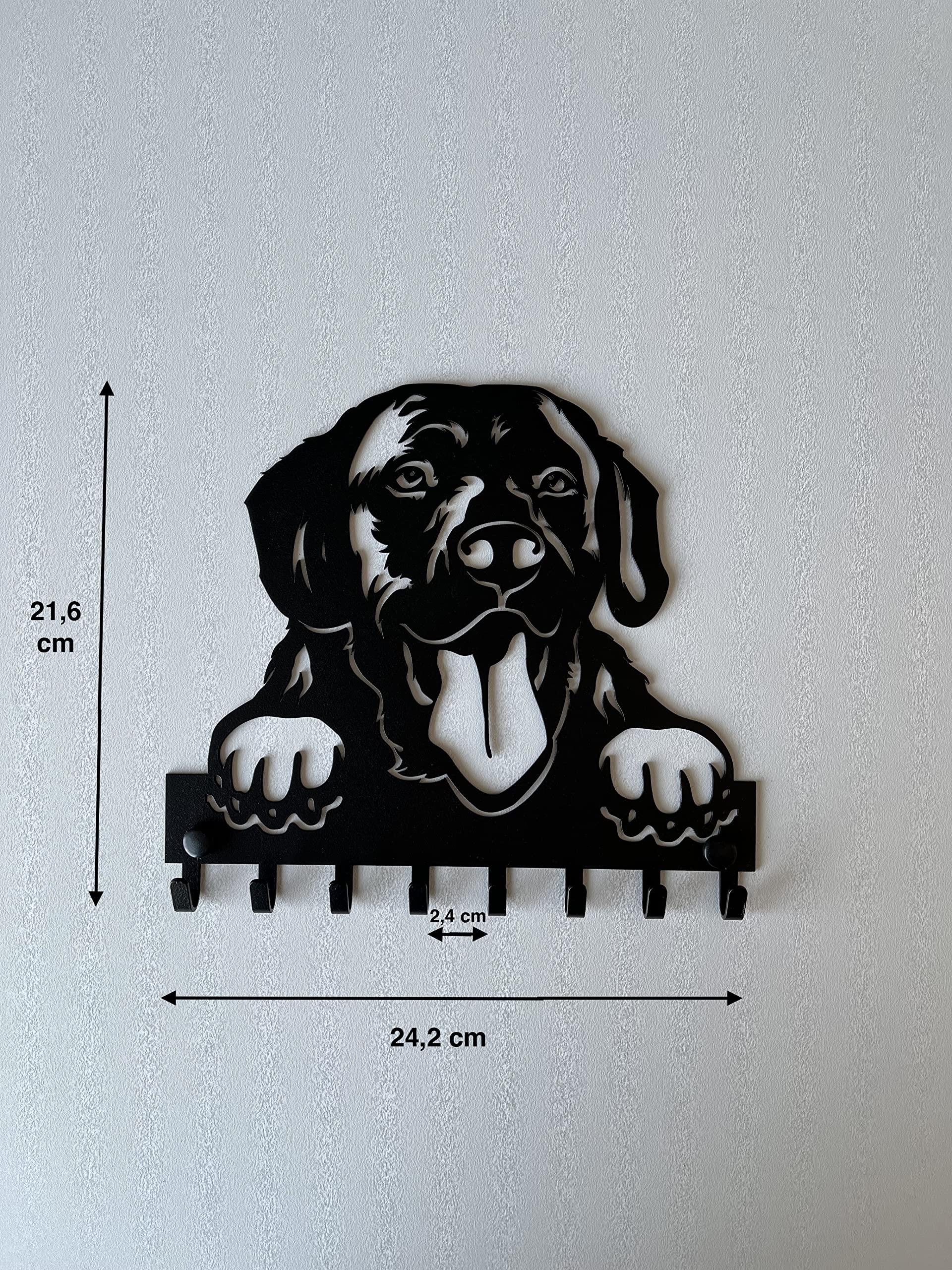 Generico Portachiavi da Muro a forma di cane con 8 ganci, Appendichiavi da Parete moderno per Ingresso, Cucina, Idea Regalo, Arredamento Casa, Porta guinzaglio cane da parete (Labrador Retriever)