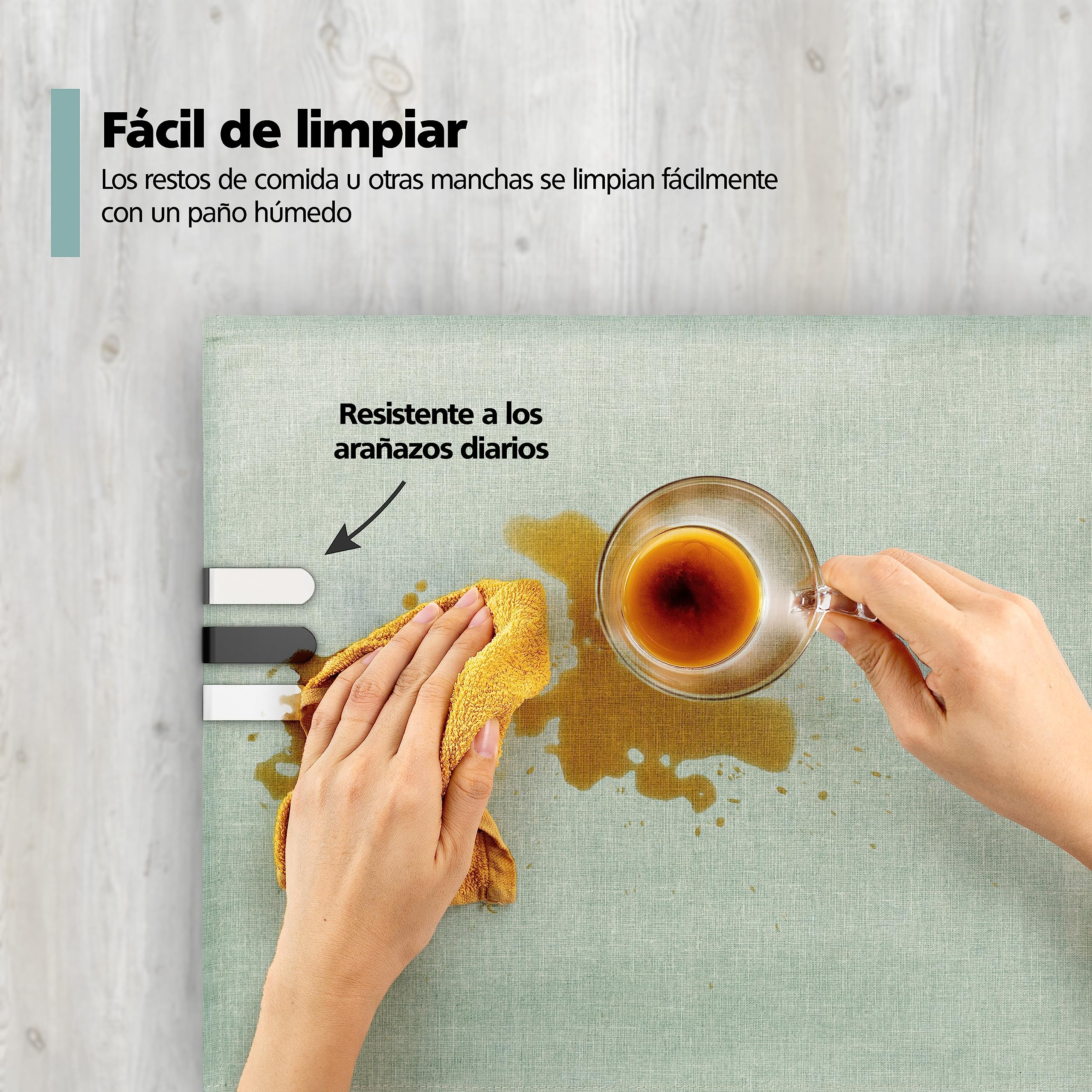 8 x Pinzas para manteles Negro para mesas con un Grosor de 3 cm - - Pinzas para manteles de Acero Inoxidable para Uso en Interiores y Exteriores - - Pinzas para manteles fáciles de Limpiar