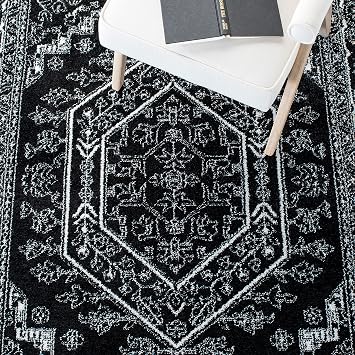 SAFAVIEH Area Rug 10x14 - Adirondack Collection - Large - Black & Ivory, Oriental Medallion Design, Non-Shedding & Easy to Clean, Ideal for Living Room, Bedroom, Dining Space (ADR108Z)