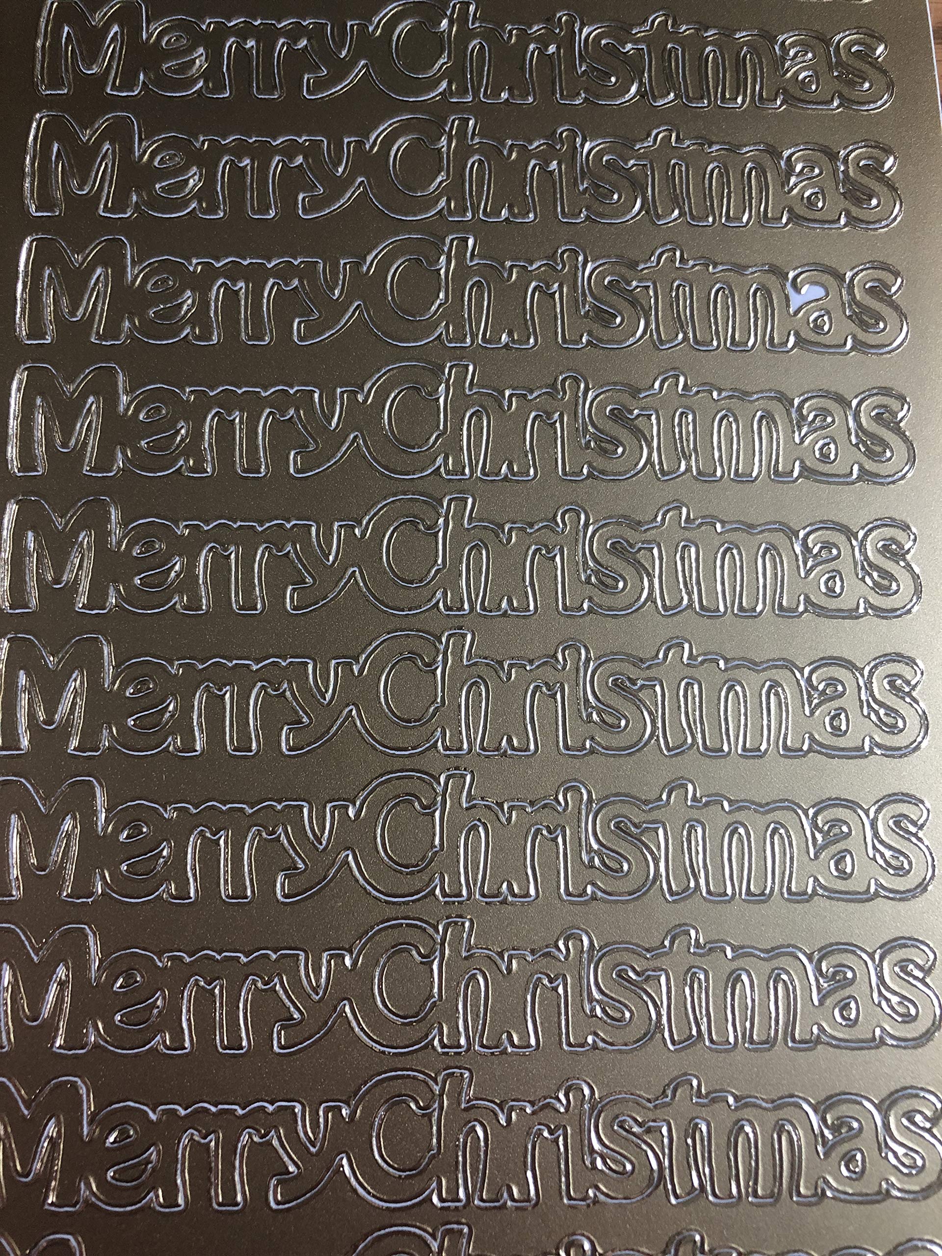 Diy Wedding & Crafts Gold - Merry Christmas 2 Sheets Of Peel Offs - Merry Christmas, Santa, Stars, (Gold - Merry Christmas)