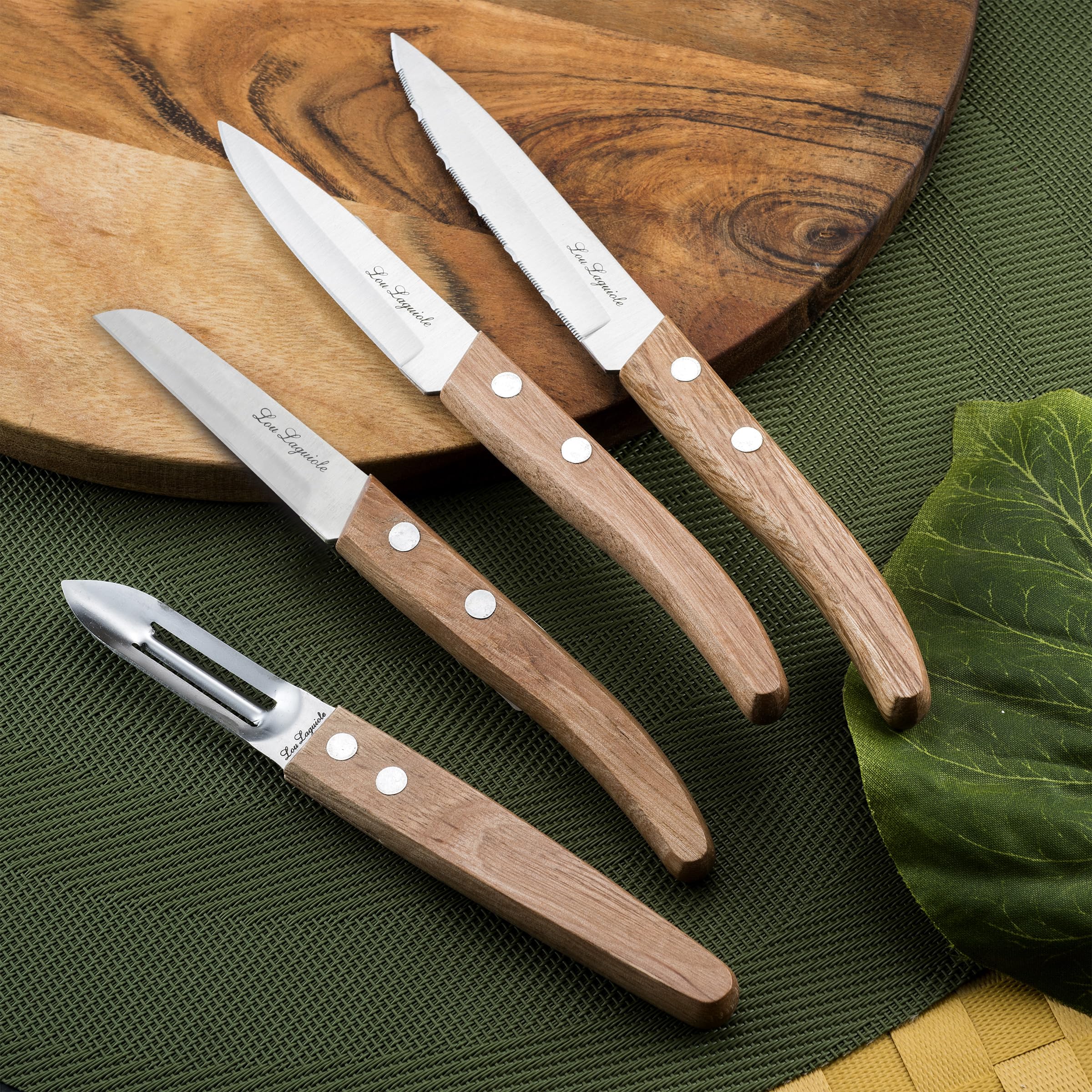 Amazon.com: Lou Laguiole Forest Knife Set, Stainless Steel, Bois